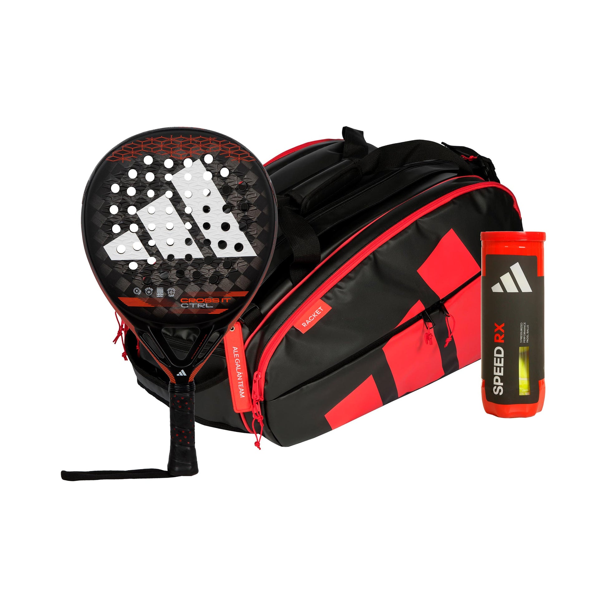 adidas Pack de 3 Cross It Ctrl Más raquetera, Más tubo de pelotas