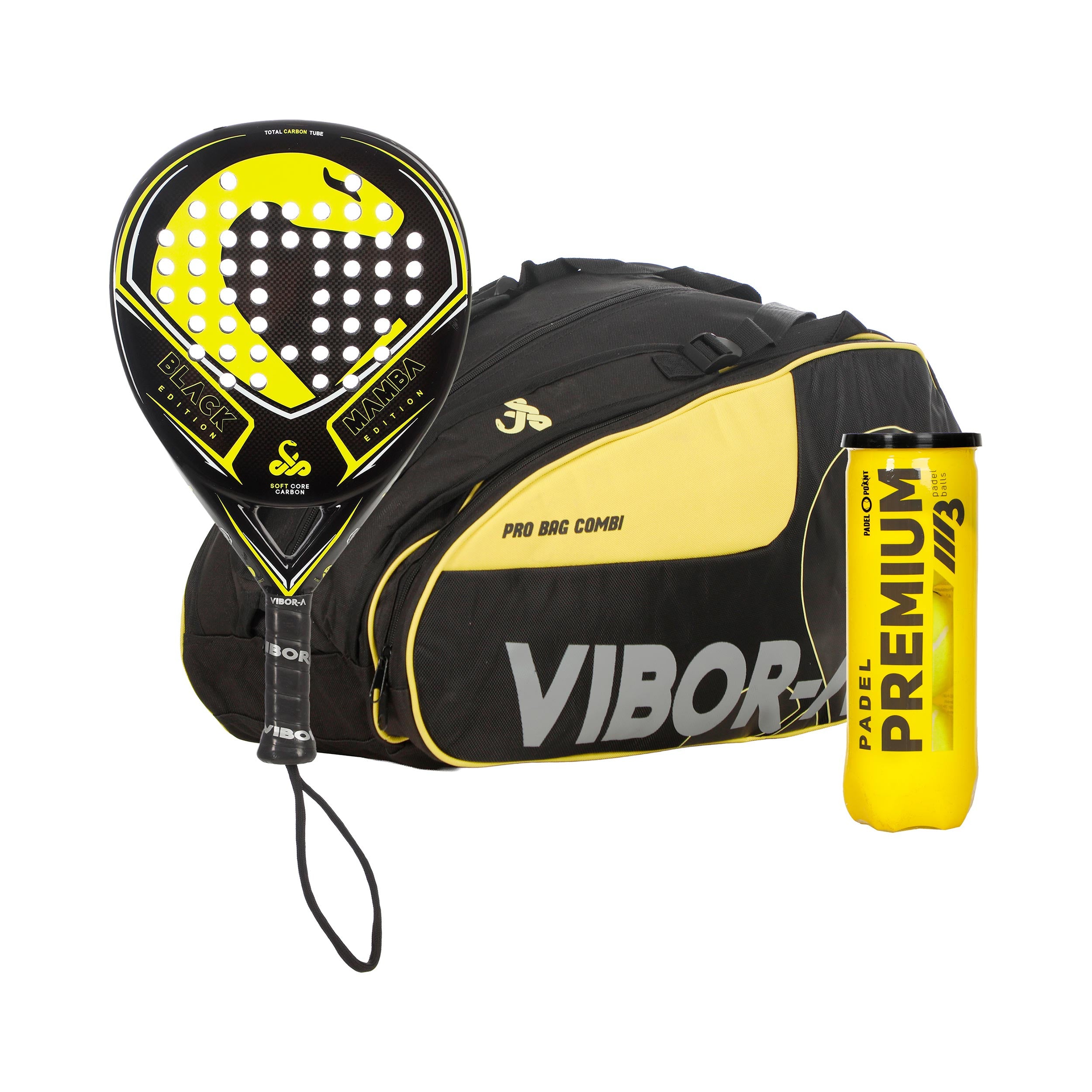 Vibora Pack de 3 Black Mamba Classic Edition Más raquetera, Más tubo de pelotas