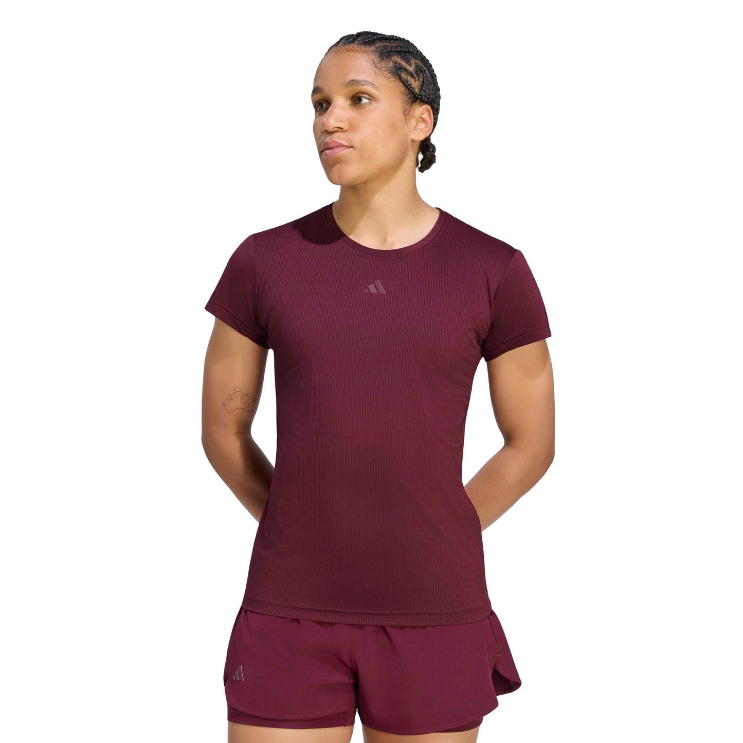 adidas Freelift Camiseta de manga corta Mujeres - rojo vino