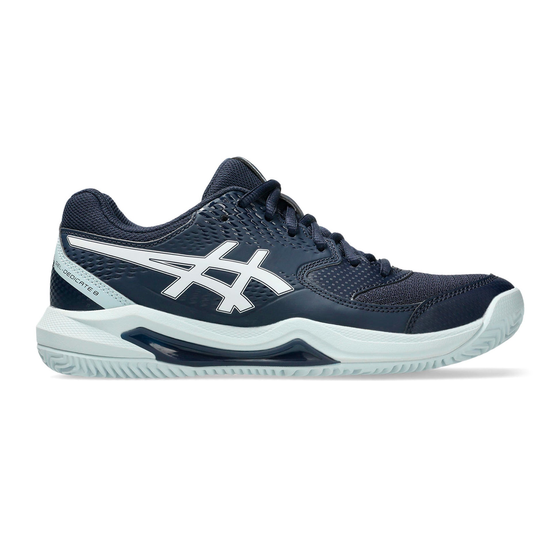 ASICS Gel-Dedicate 8 Zapatilla tierra batida Mujeres - azul oscuro, blanco