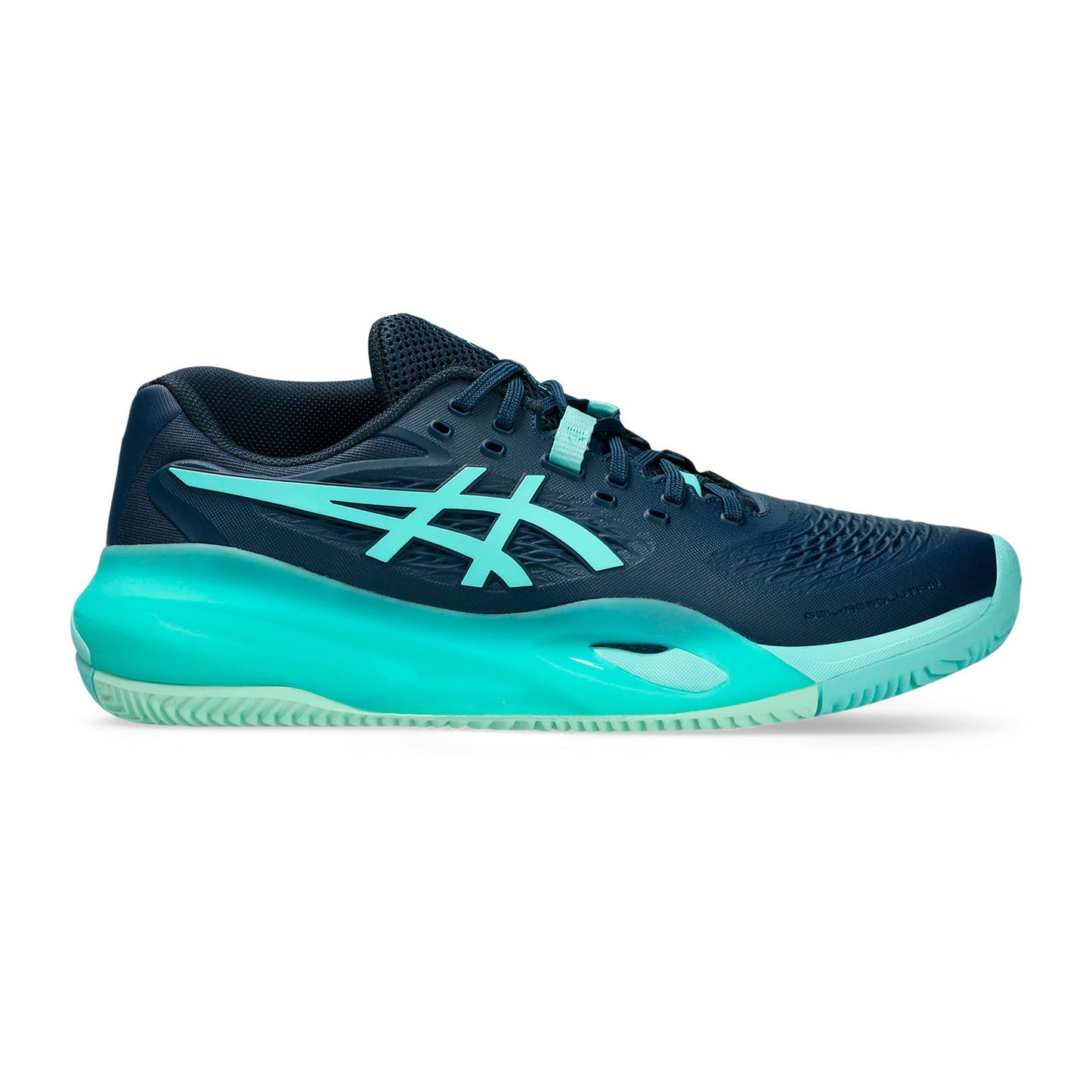 ASICS Gel-Resolution X Zapatilla tierra batida Hombres - azul oscuro, menta
