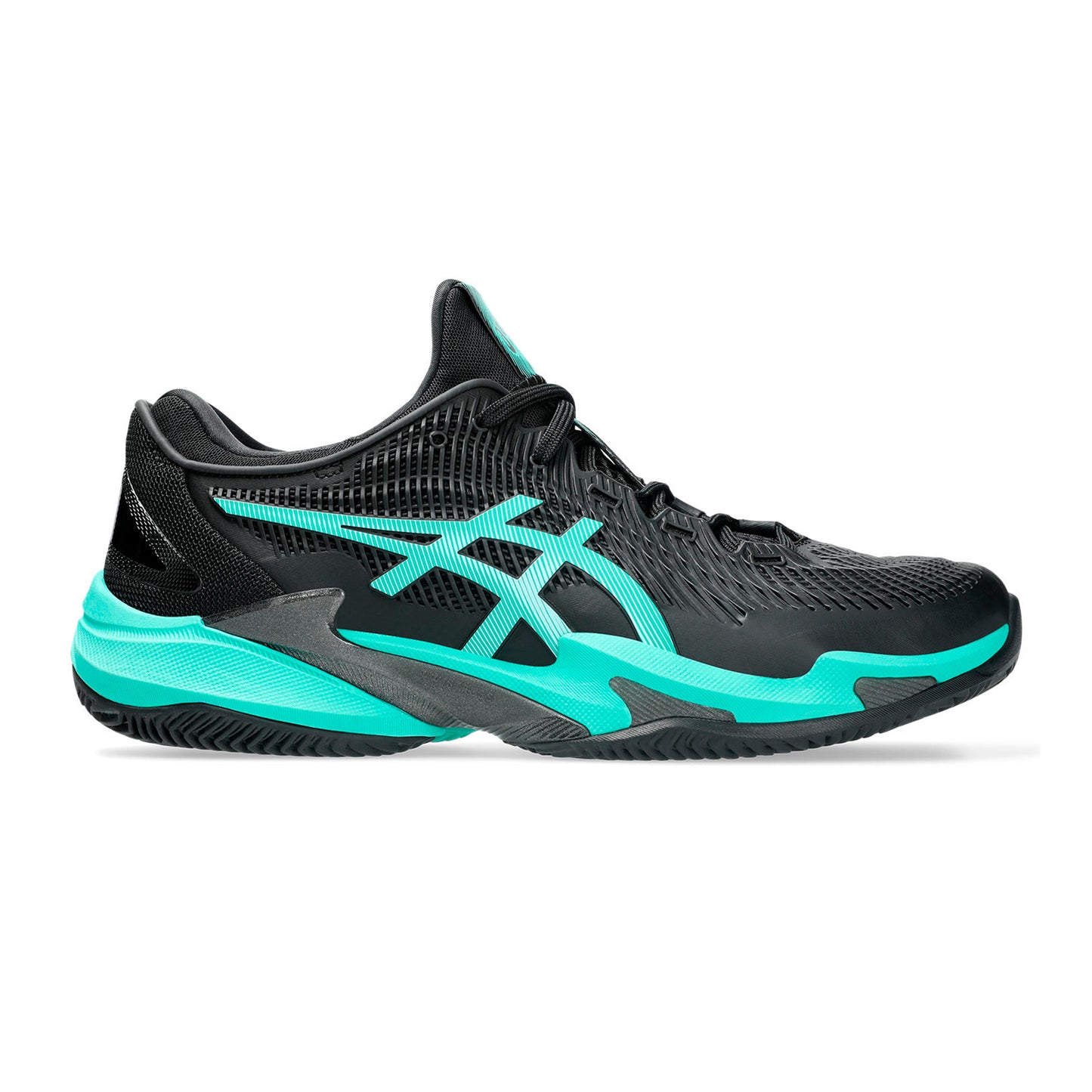 ASICS Court FF 3 Zapatilla tierra batida Hombres - negro, turquesa