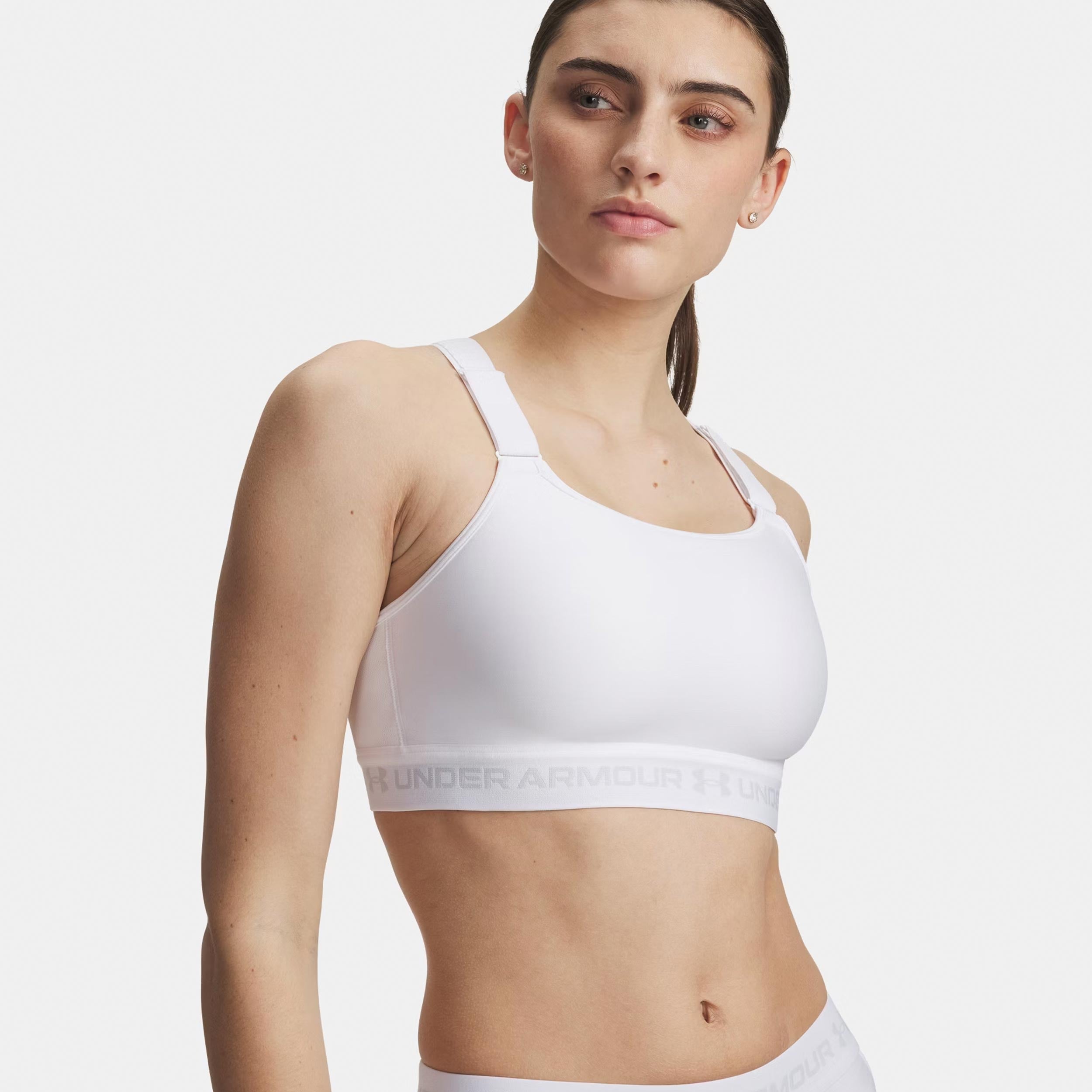 Under Armour HeatGear High Sujetador deportivo Mujeres-blanco, gris