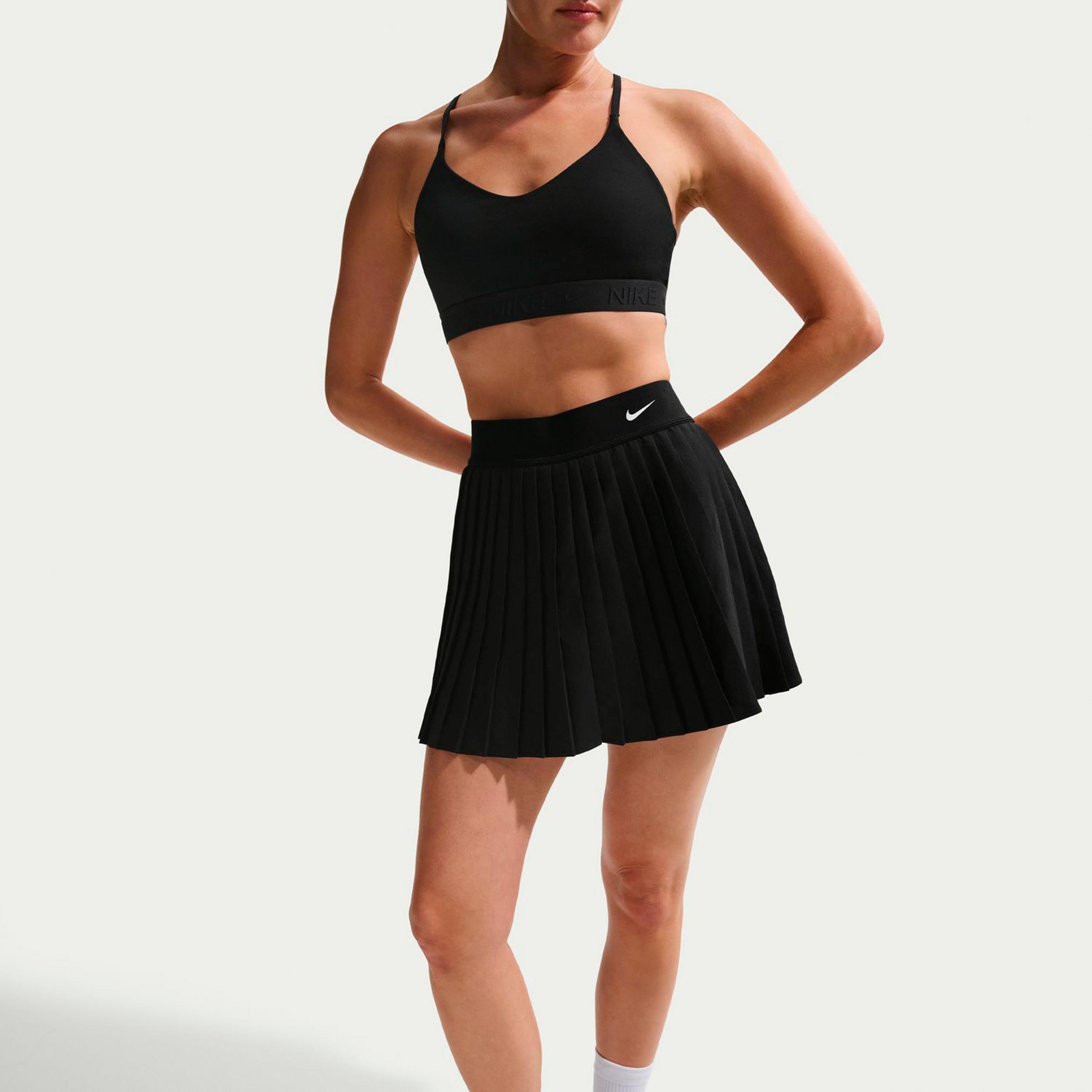 Nike Dri-Fit Victory High Rise Pleated Falda Mujeres-negro