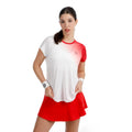 Crew Fade 2.0 Camiseta de manga corta Mujeres-rojo, blanco