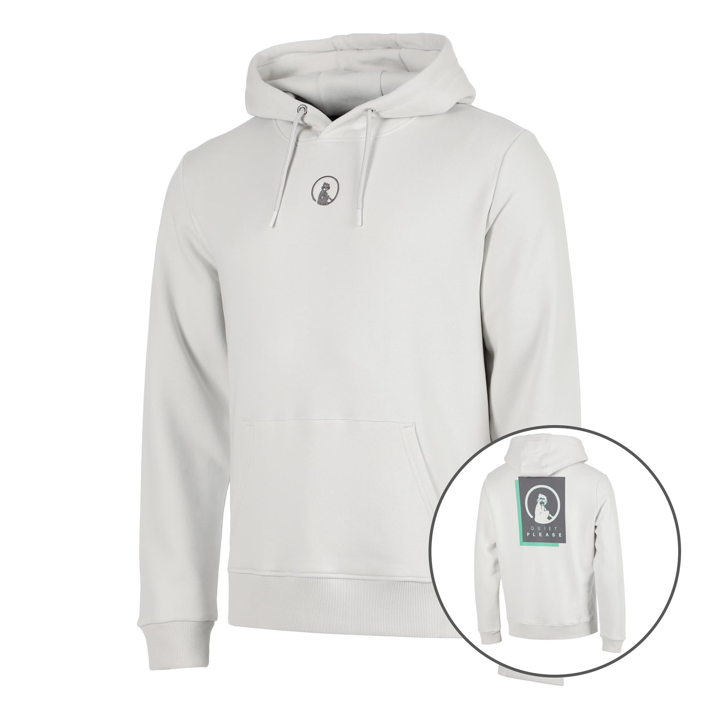 Quiet Please Joy Layer Sudadera con capucha Hombres-gris claro, gris oscuro