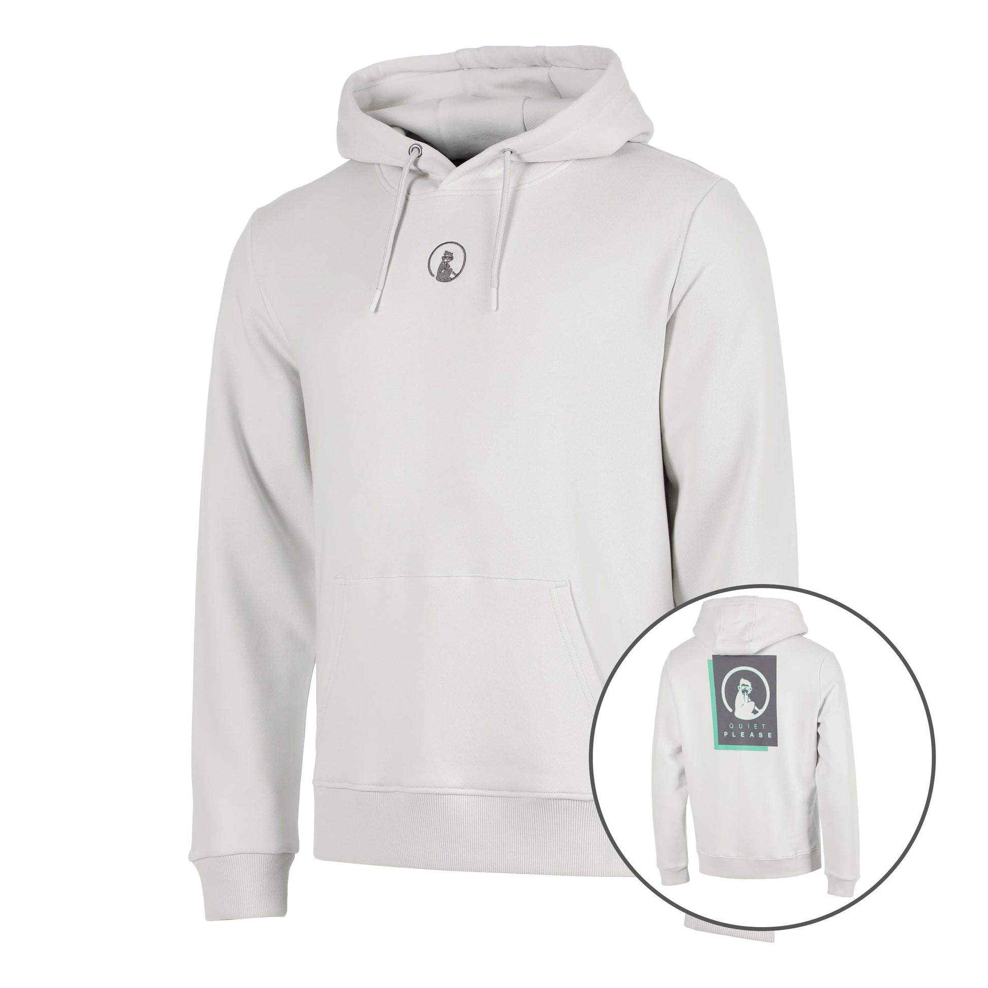 Quiet Please Joy Layer Sudadera con capucha Hombres-gris claro, gris oscuro
