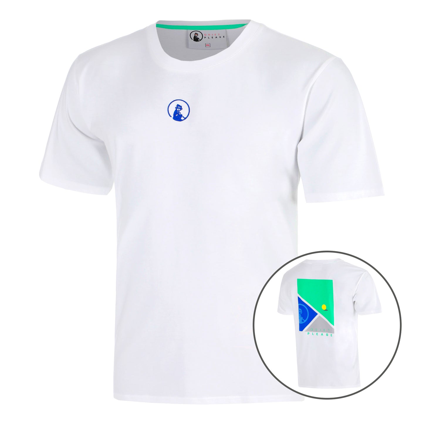 Quiet Please Crush T-Line Camiseta de manga corta Hombres-blanco, azul