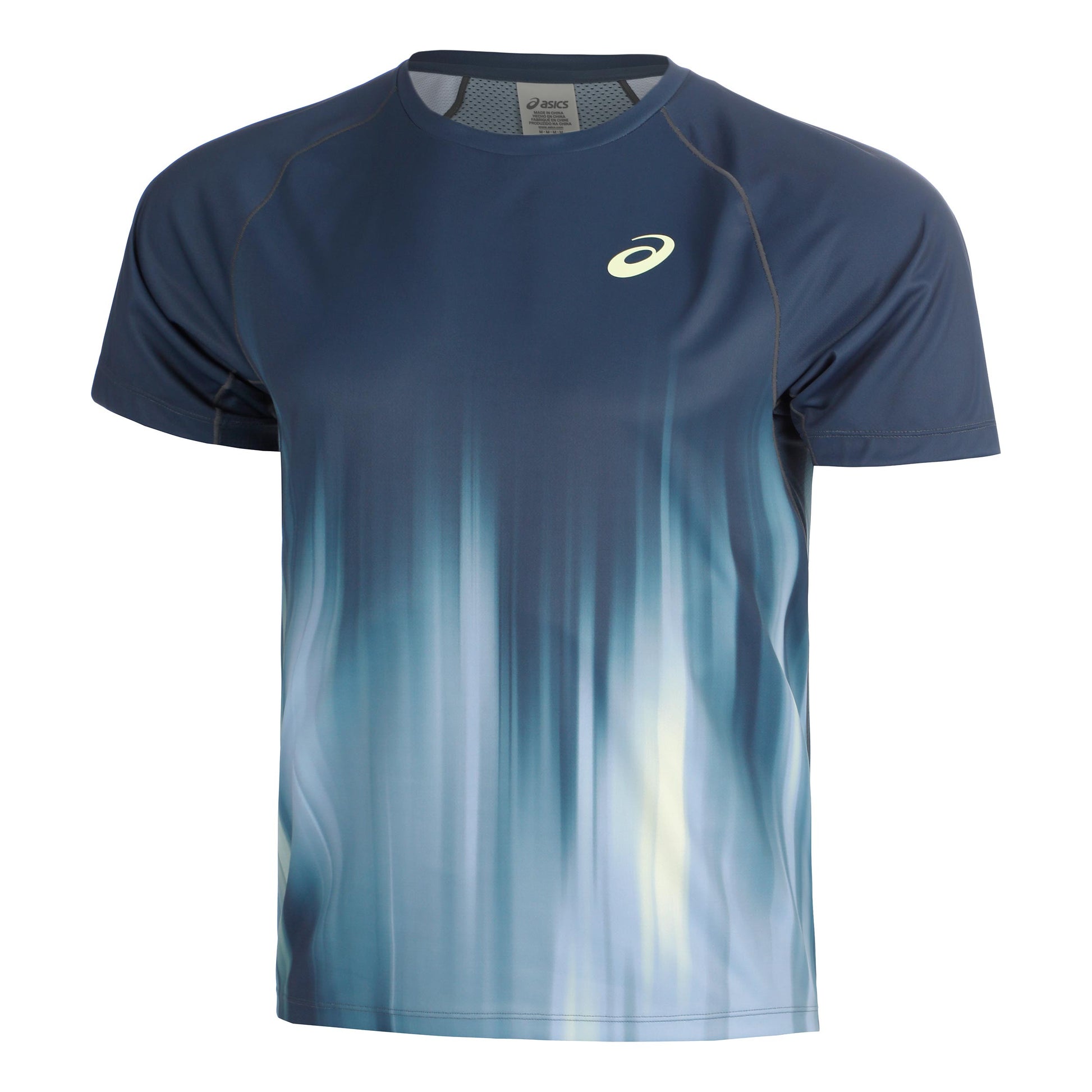 ASICS AOP Camiseta de manga corta Hombres - azul oscuro, lima