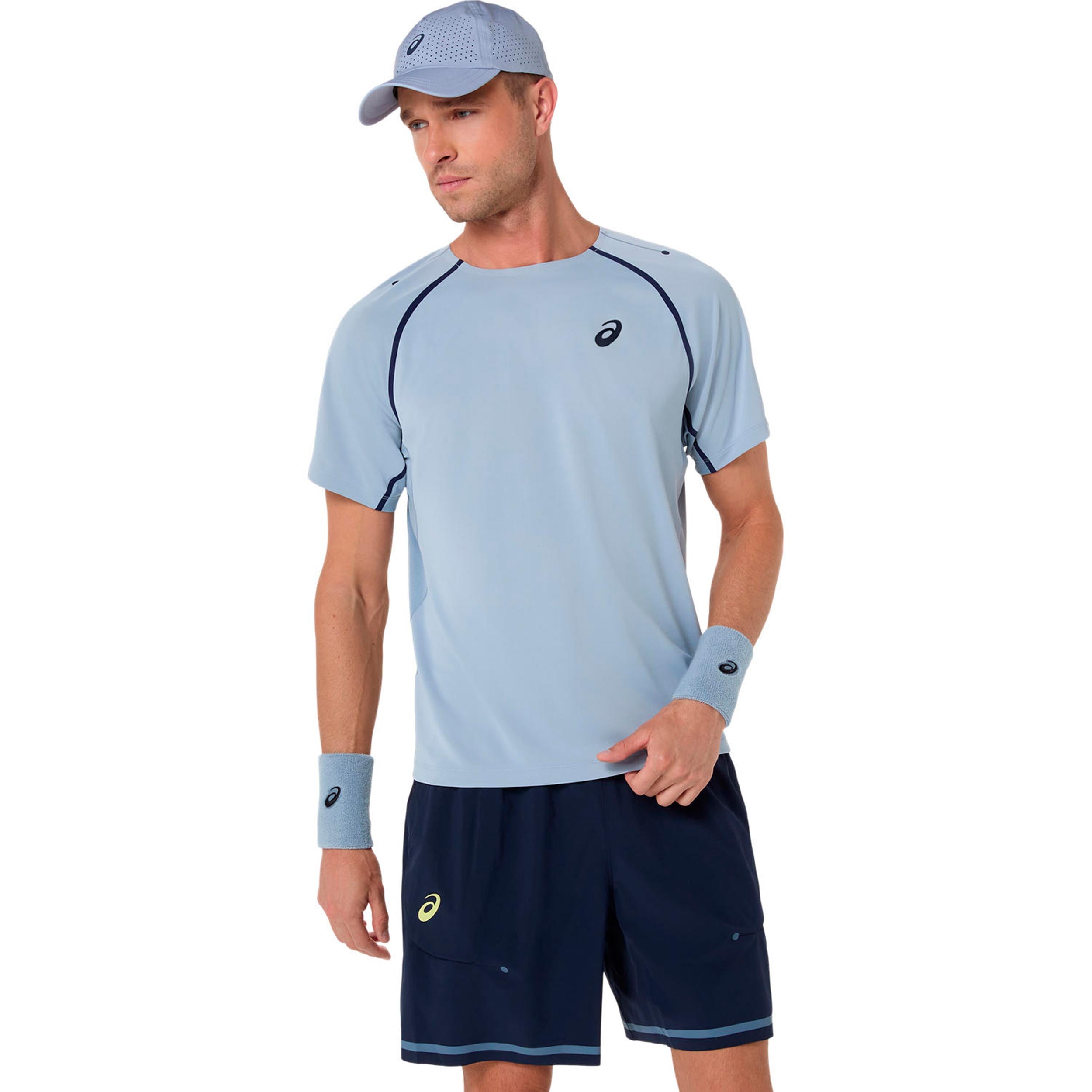 ASICS Match   Camiseta de manga corta Hombres-azul-gris