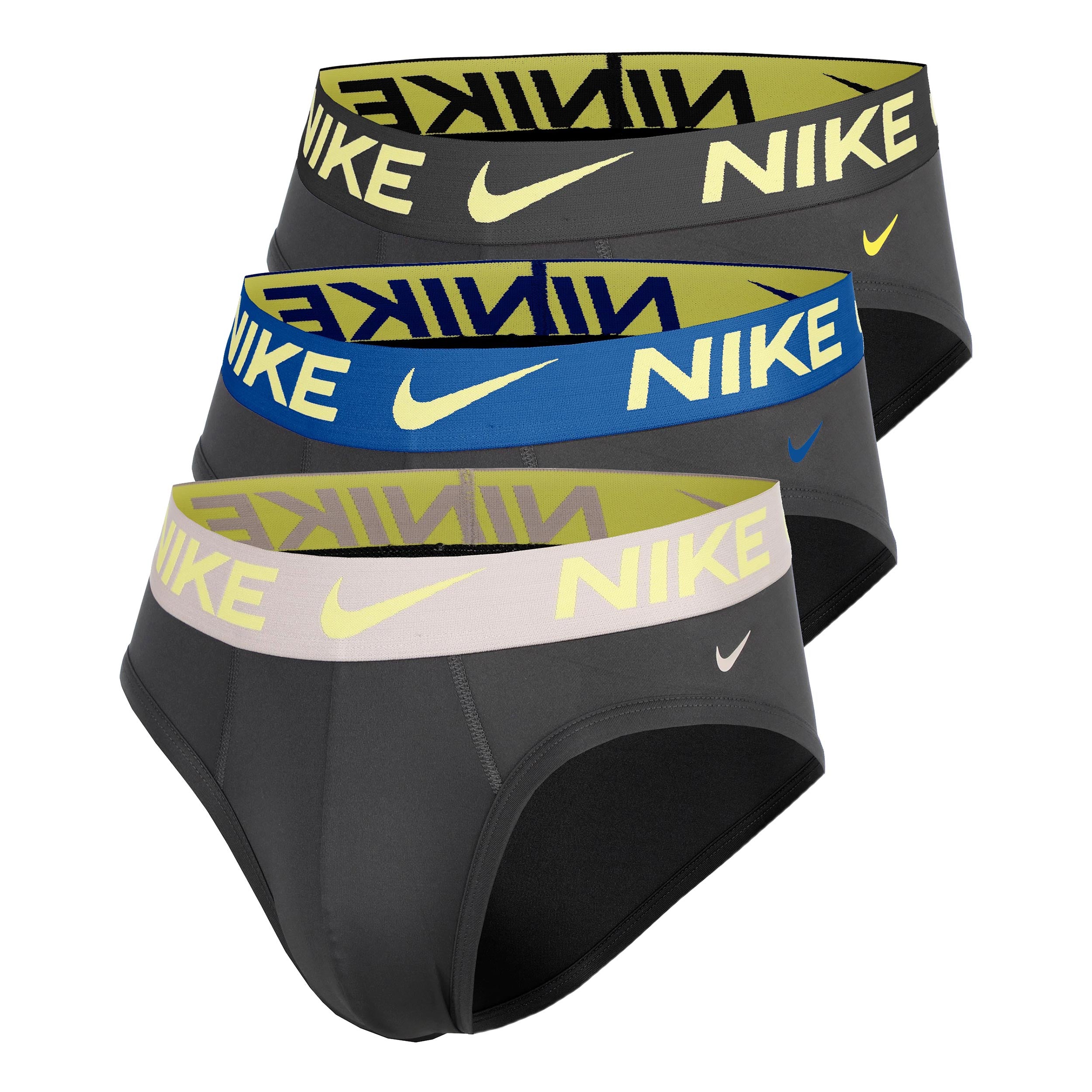 Nike Essential Micro Hip Brief Calzoncillos tipo bóxer - Pack de 3 Hombres-gris, azul