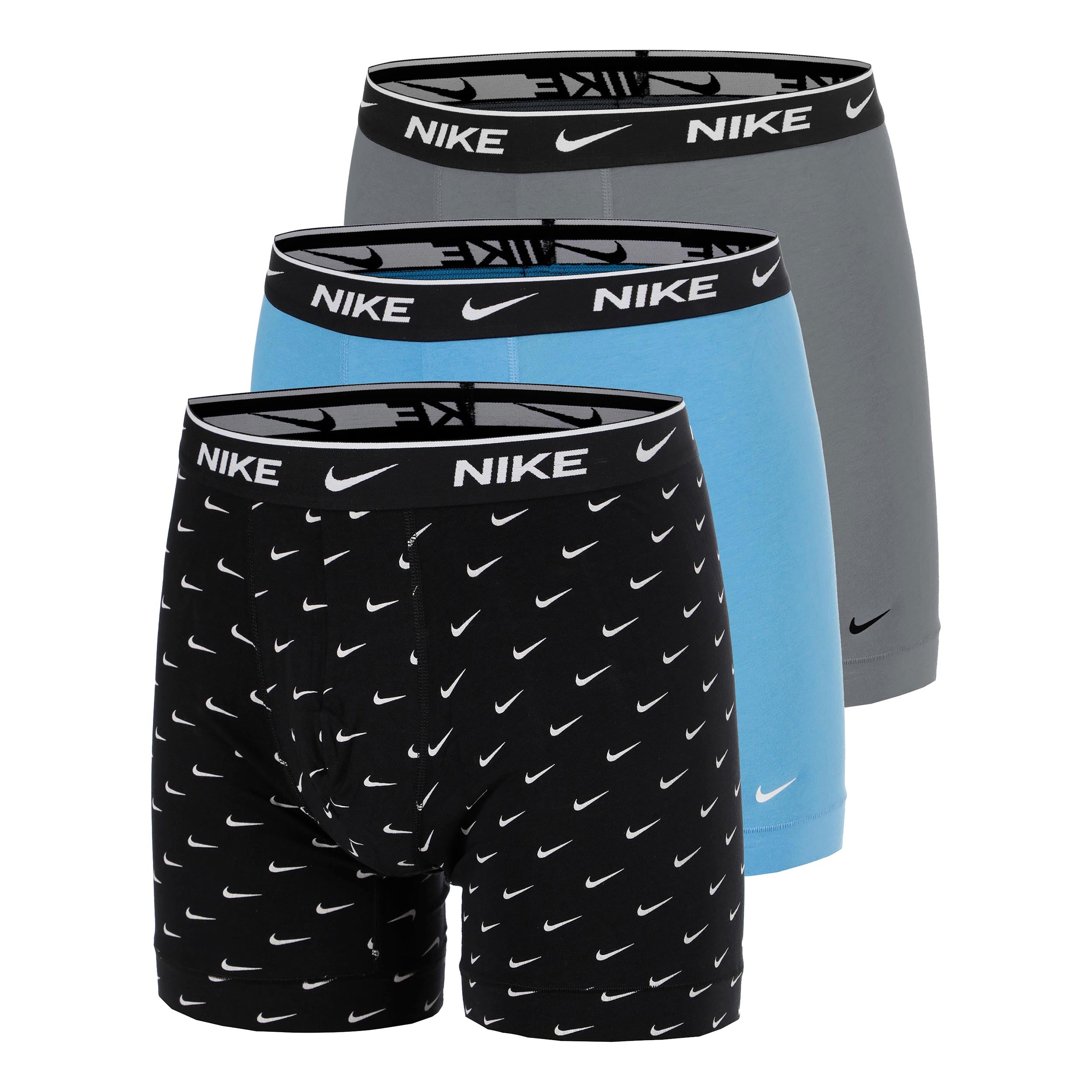 Nike Essential Cotton Stretch Calzoncillos tipo bóxer Pack de 3 Hombres - negro, gris