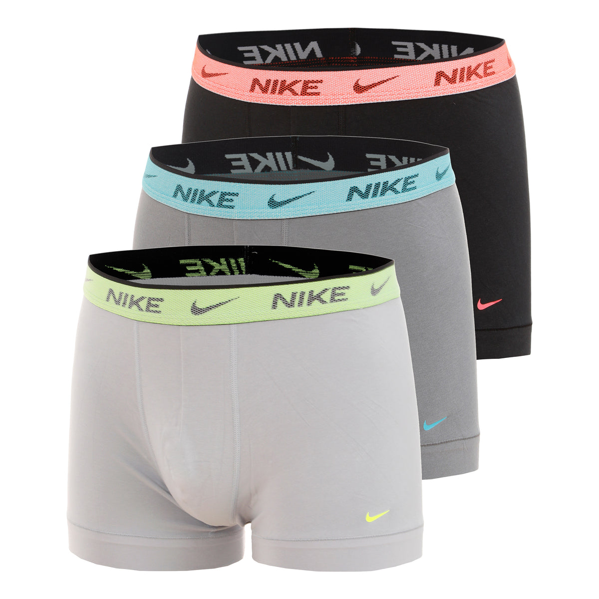 Nike Essential Cotton Stretch Trunk Calzoncillos tipo bóxer Pack de 3 Hombres - plateado