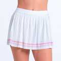 Woven Strokes Pleated Falda Mujeres - blanco, rosa
