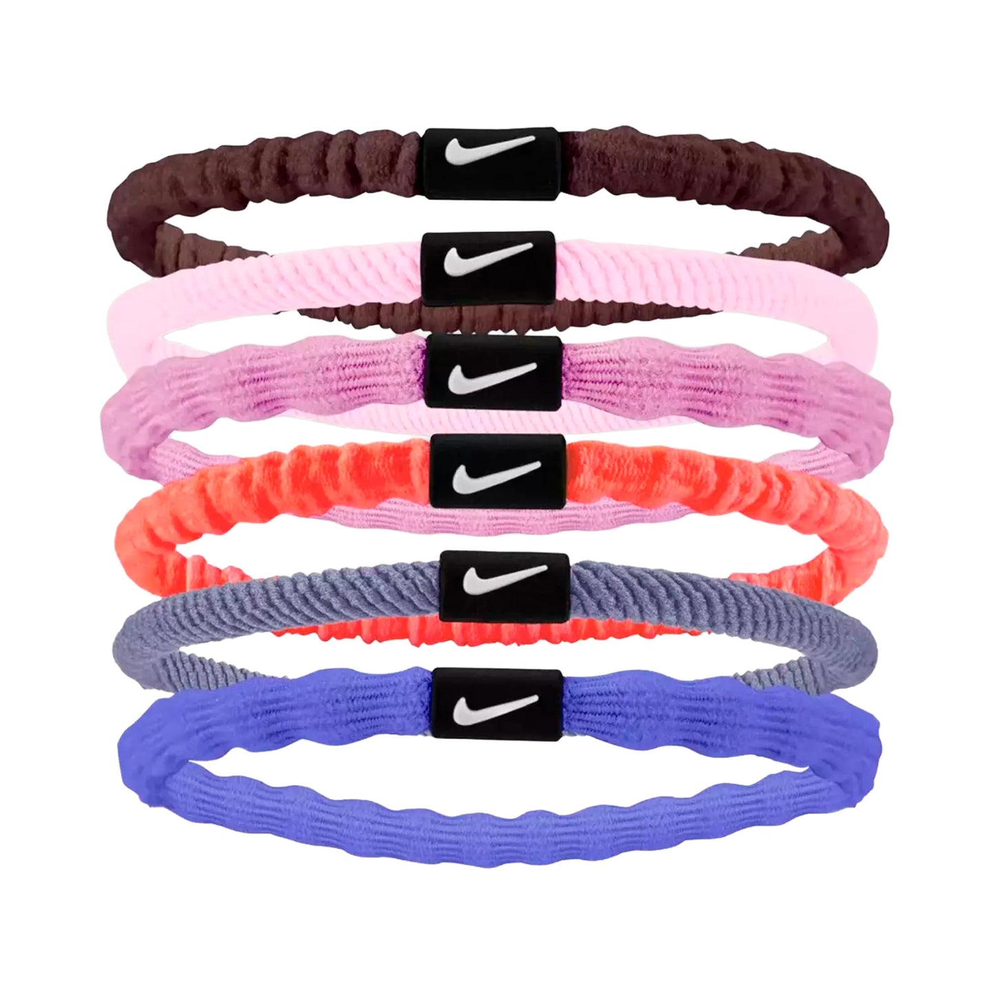 Nike Flex Hair Tie Cinta para el pelo Pack de 6 Unisex - rosa, blanco