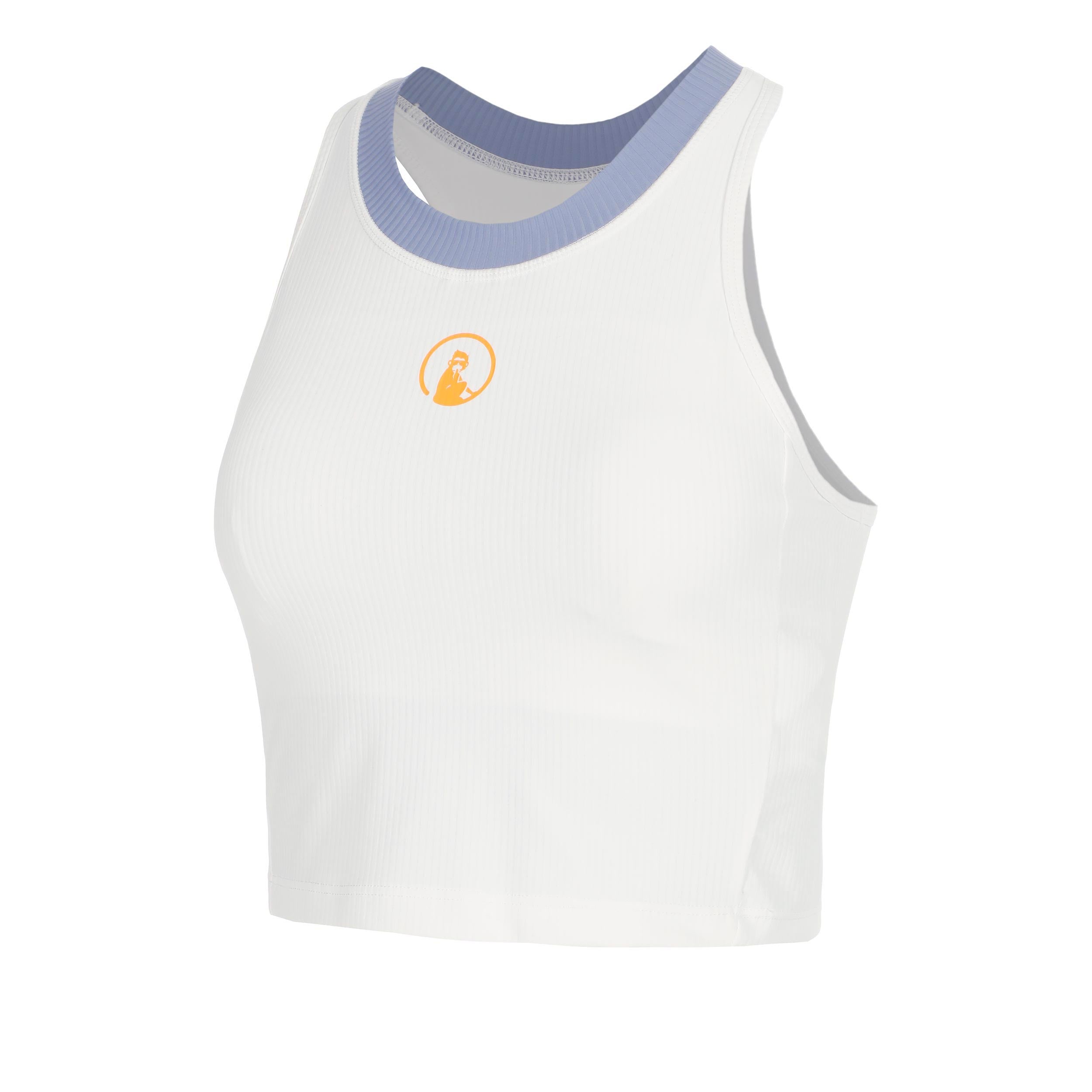 Quiet Please Glow Rib Crop Camiseta de tirantes Mujeres - crema