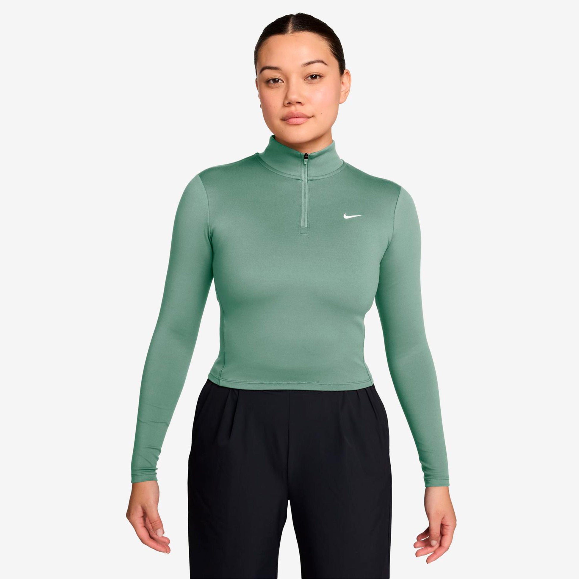 Nike One Dri-Fit Quarter Zip Camiseta de manga larga Mujeres - blanco rot, blanco
