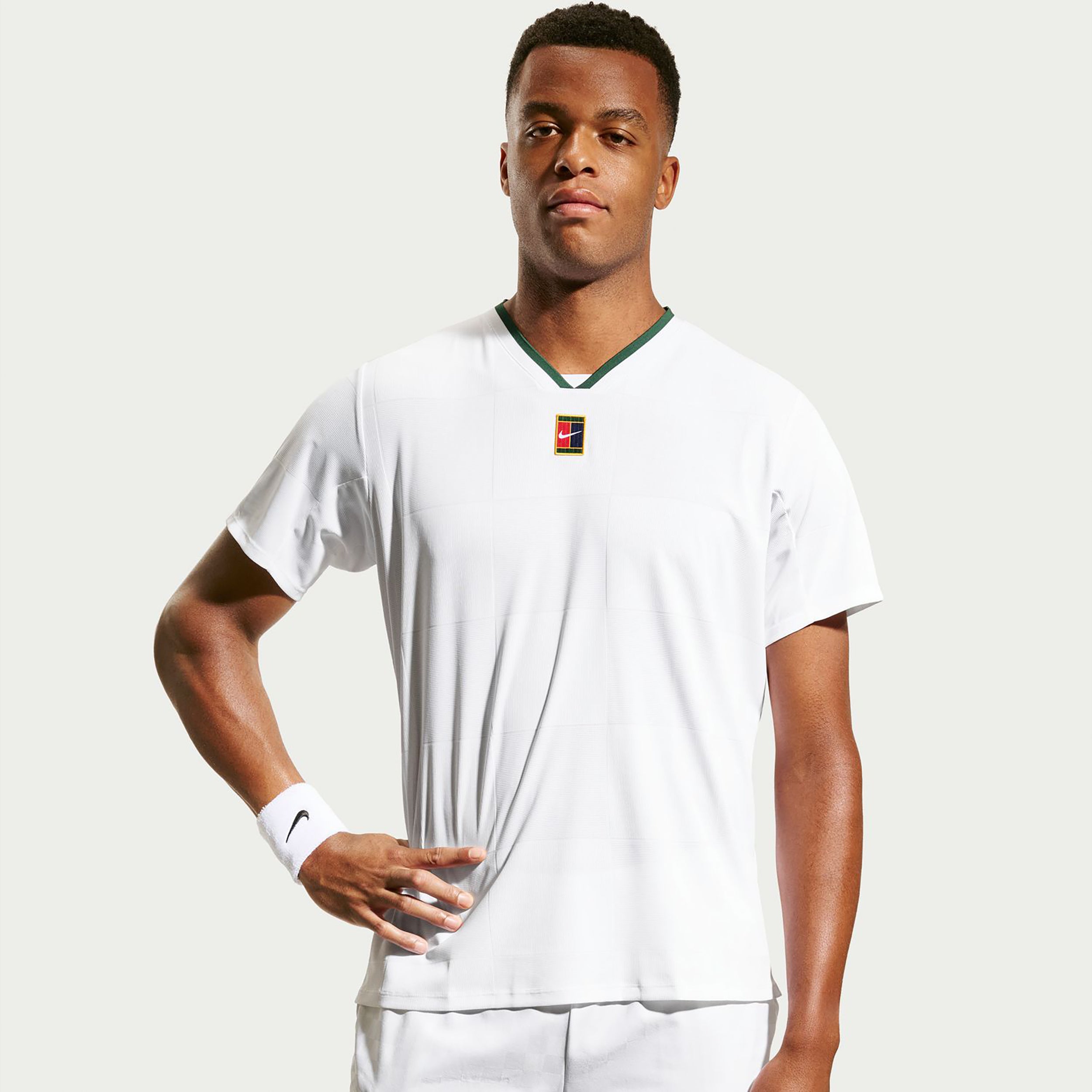 Nike Court Dri-Fit Advantage Slam Camiseta de manga corta Hombres - blanco, verde