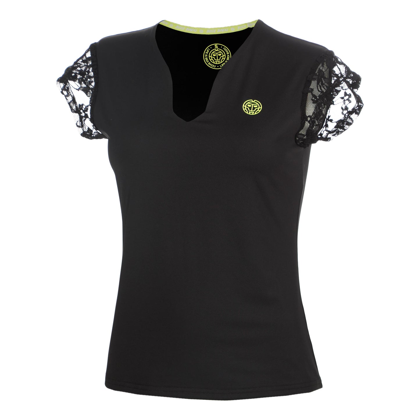 BIDI BADU Night Flash V-Neck Camiseta de manga corta Mujeres - negro