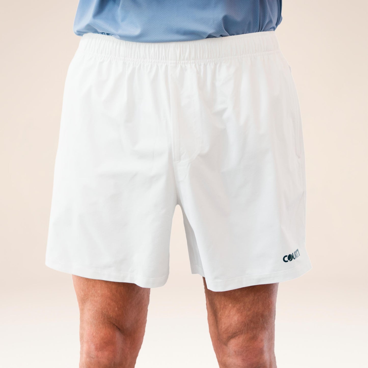COURT7 Dual Pocket 5in Shorts Hombres - blanco roto