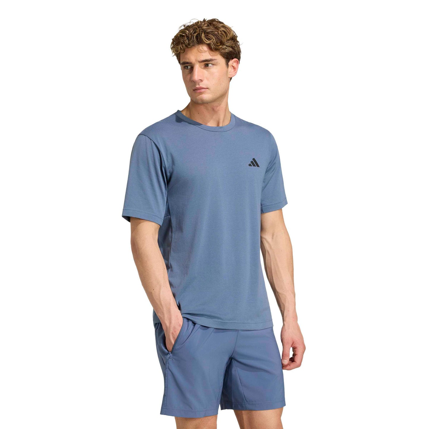 adidas Essentials Camiseta de manga corta Hombres - azul-gris