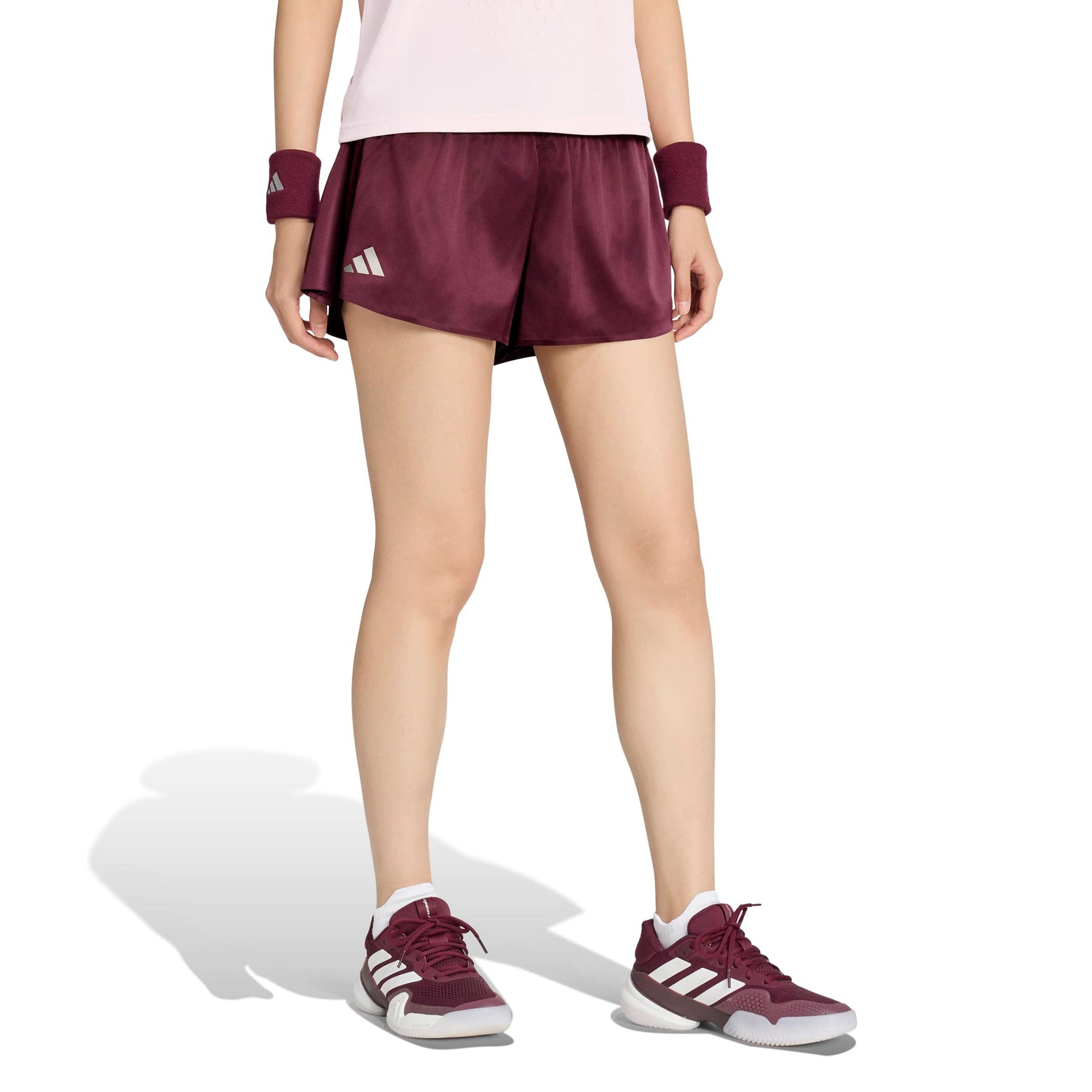 adidas Pro Shorts Mujeres - rojo vino