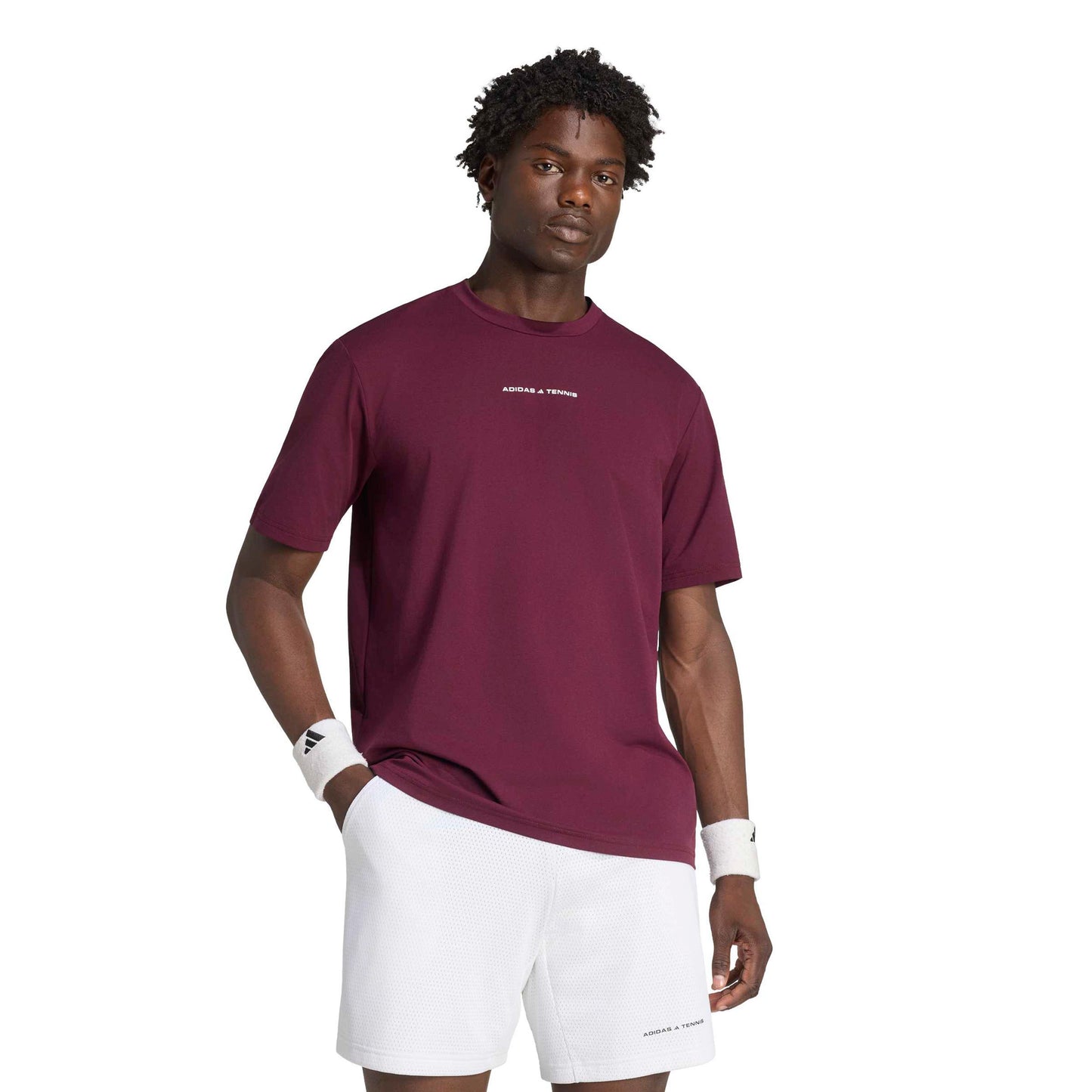 adidas Camiseta de manga corta Hombres - rojo vino