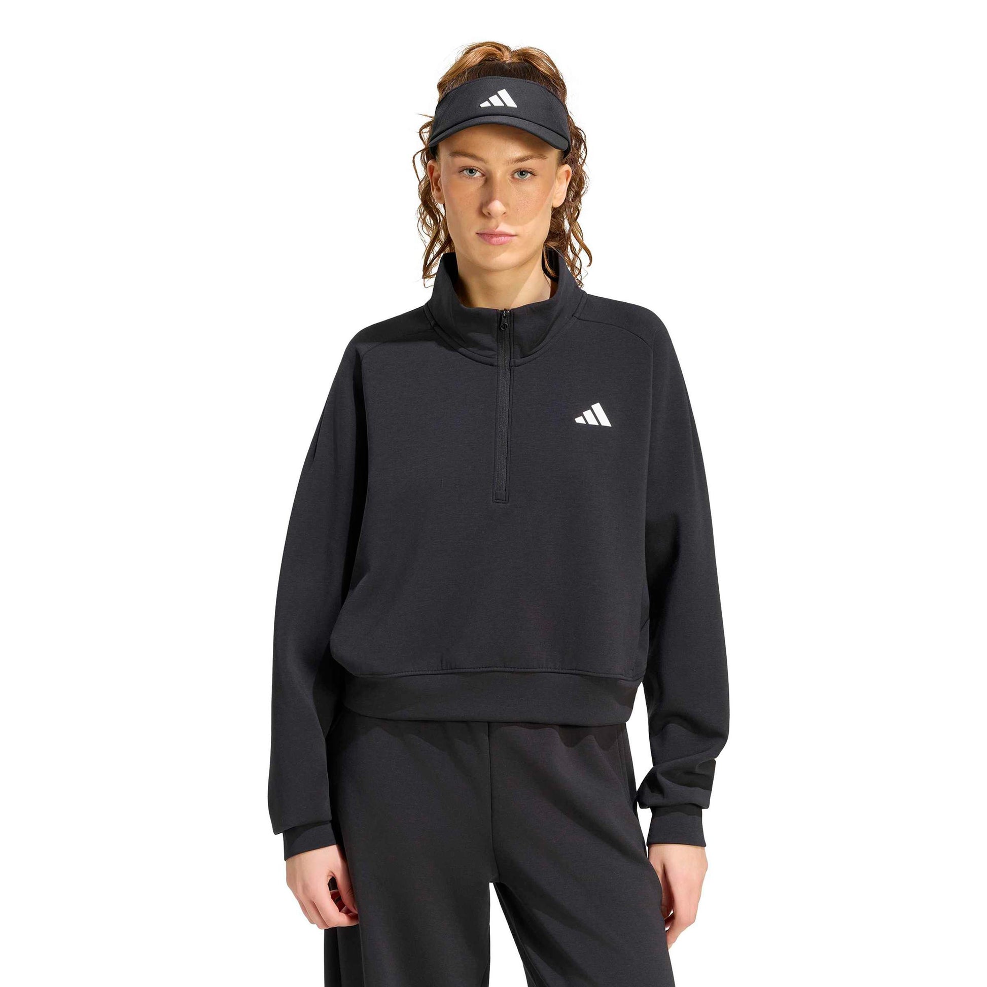 adidas Cover Up Half-Zip Sudadera Mujeres - negro