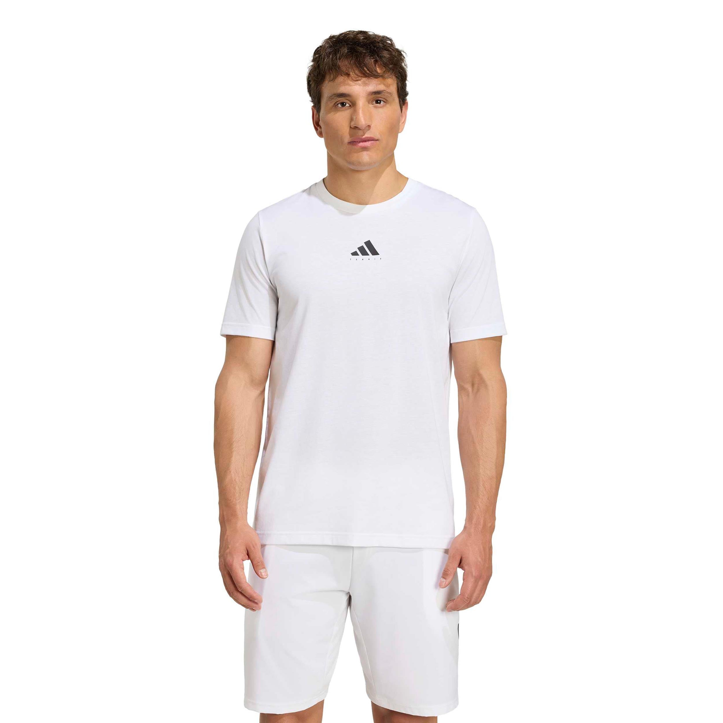 adidas Camiseta de manga corta Hombres - blanco, multicolor