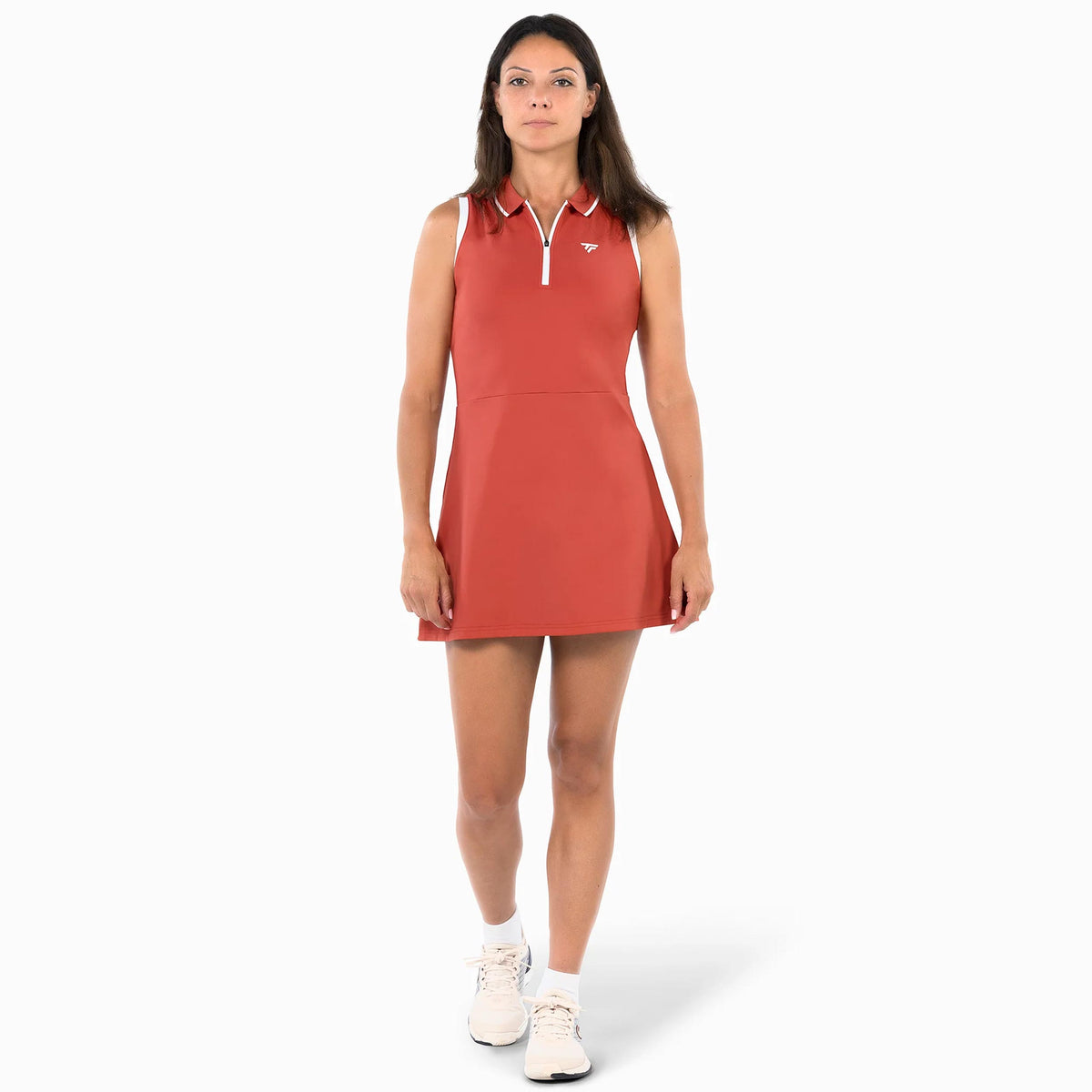 Tecnifibre Tech Vestido Mujeres - rojo anaranjado, blanco