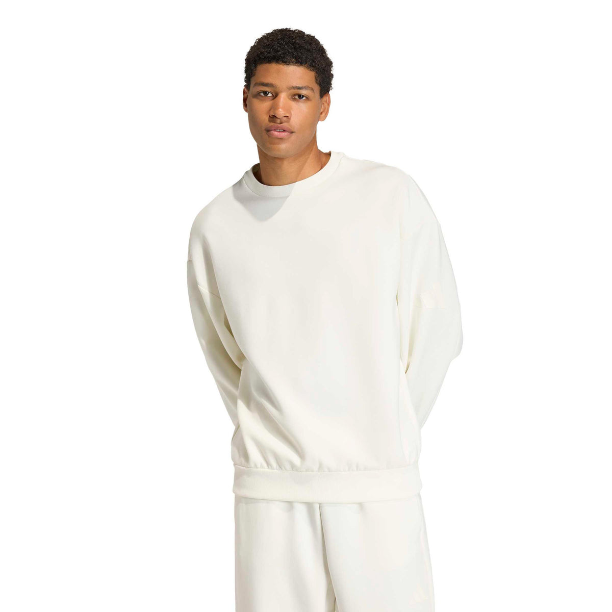 adidas Soft Lux Crew Sudadera Hombres - blanco roto