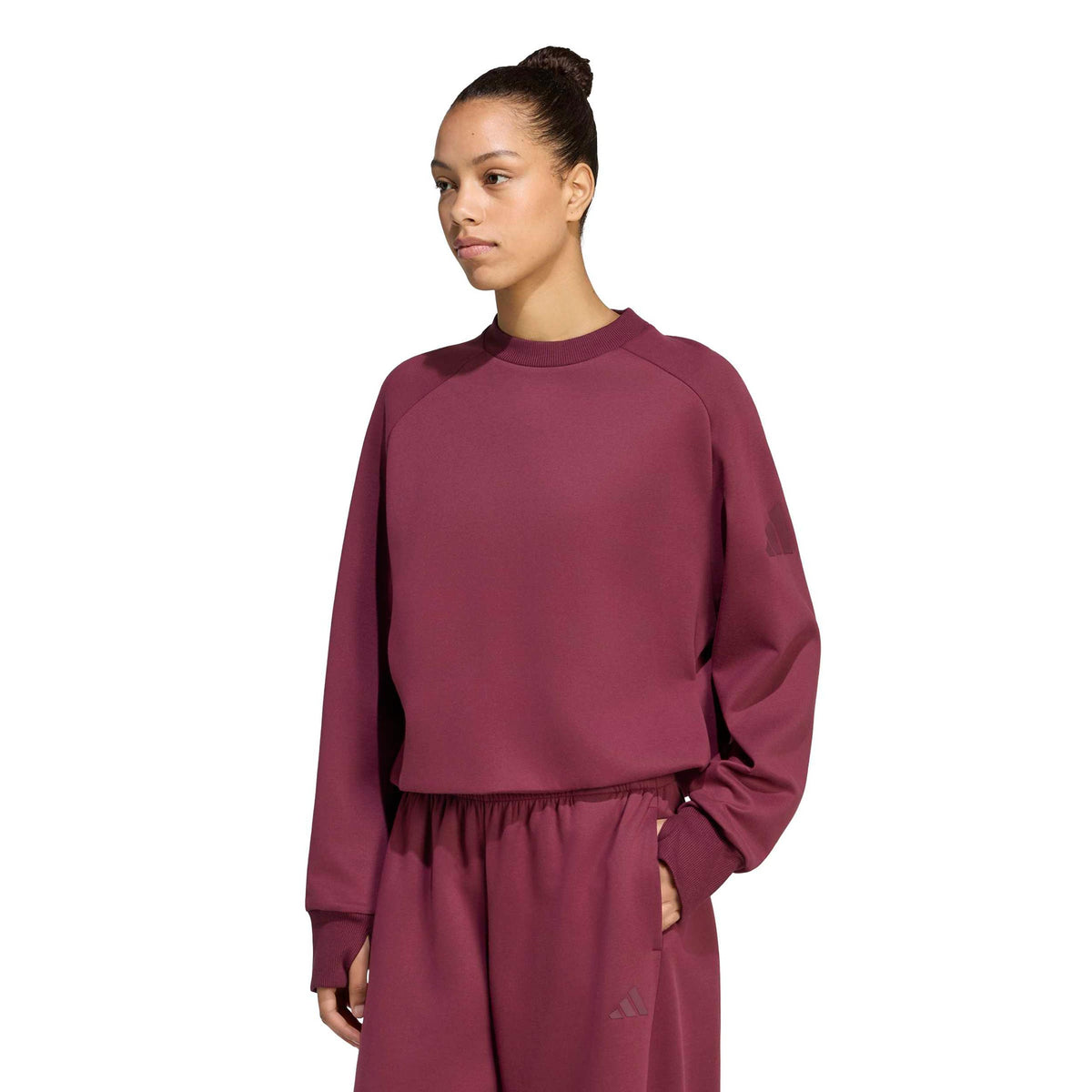 adidas Soft Lux Winter Knit Sudadera Mujeres - rojo vino