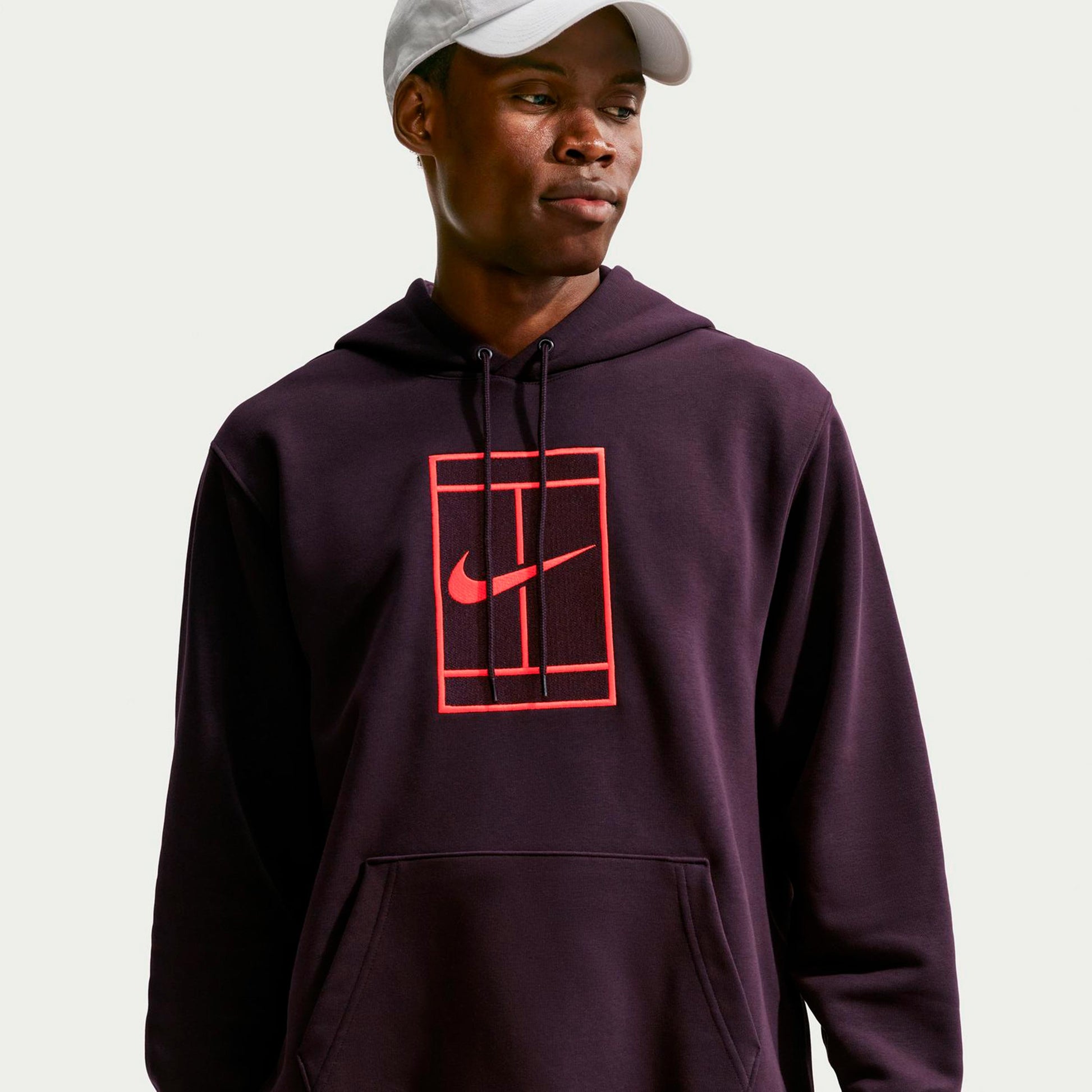 Nike Court Sudadera con capucha Hombres - rojo oscuro