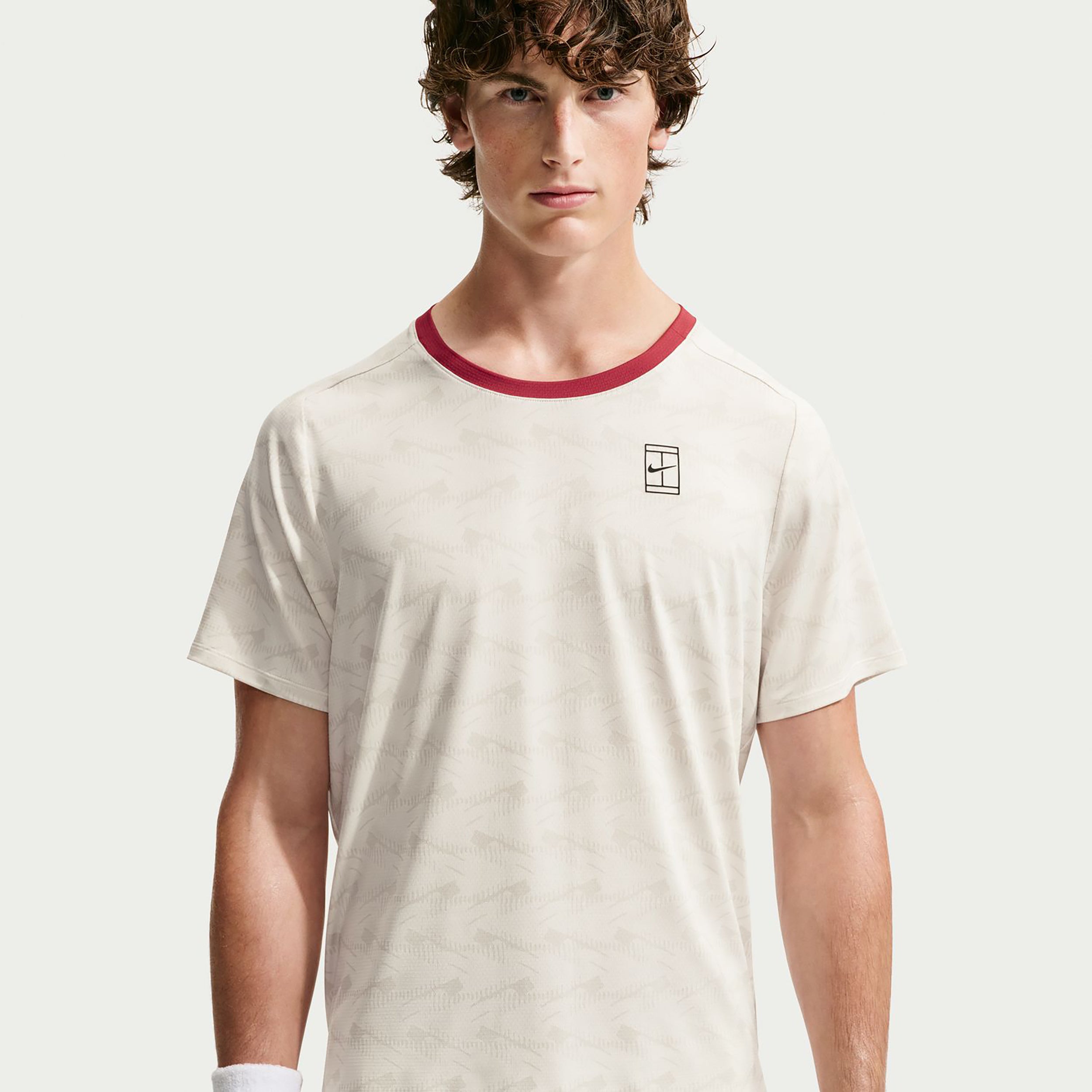 Nike Court Advantage Camiseta de manga corta Hombres - crema, rojo