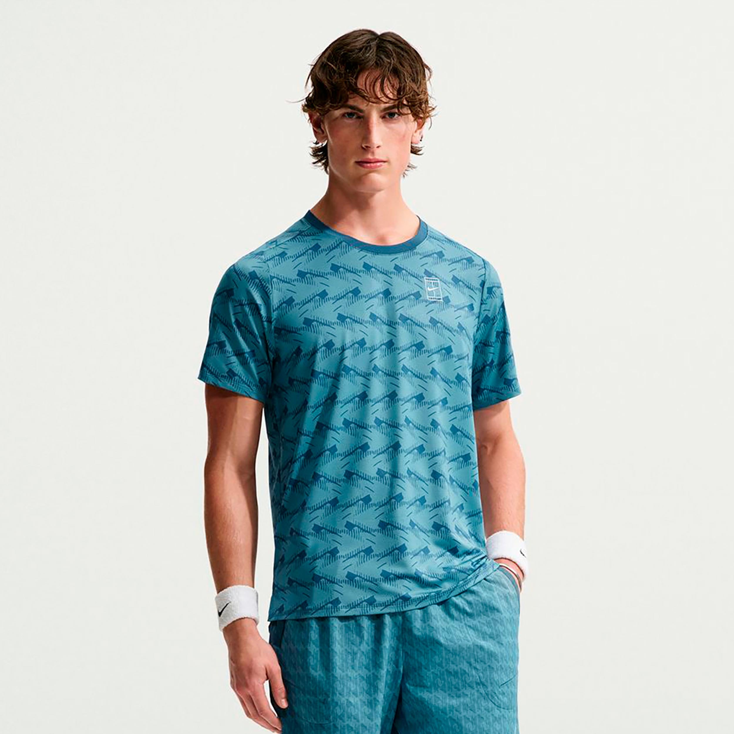Nike Court Advantage Camiseta de manga corta Hombres - azul-gris