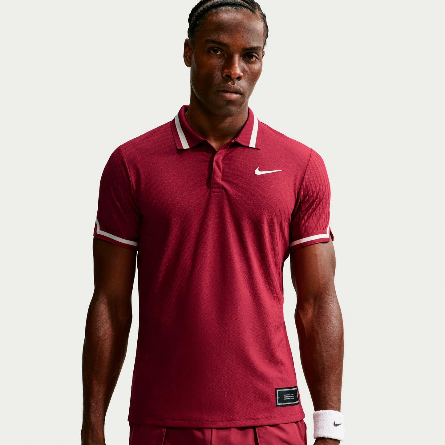 Nike Jannik Sinner Court Slam Polo Hombres - rojo vino, crema