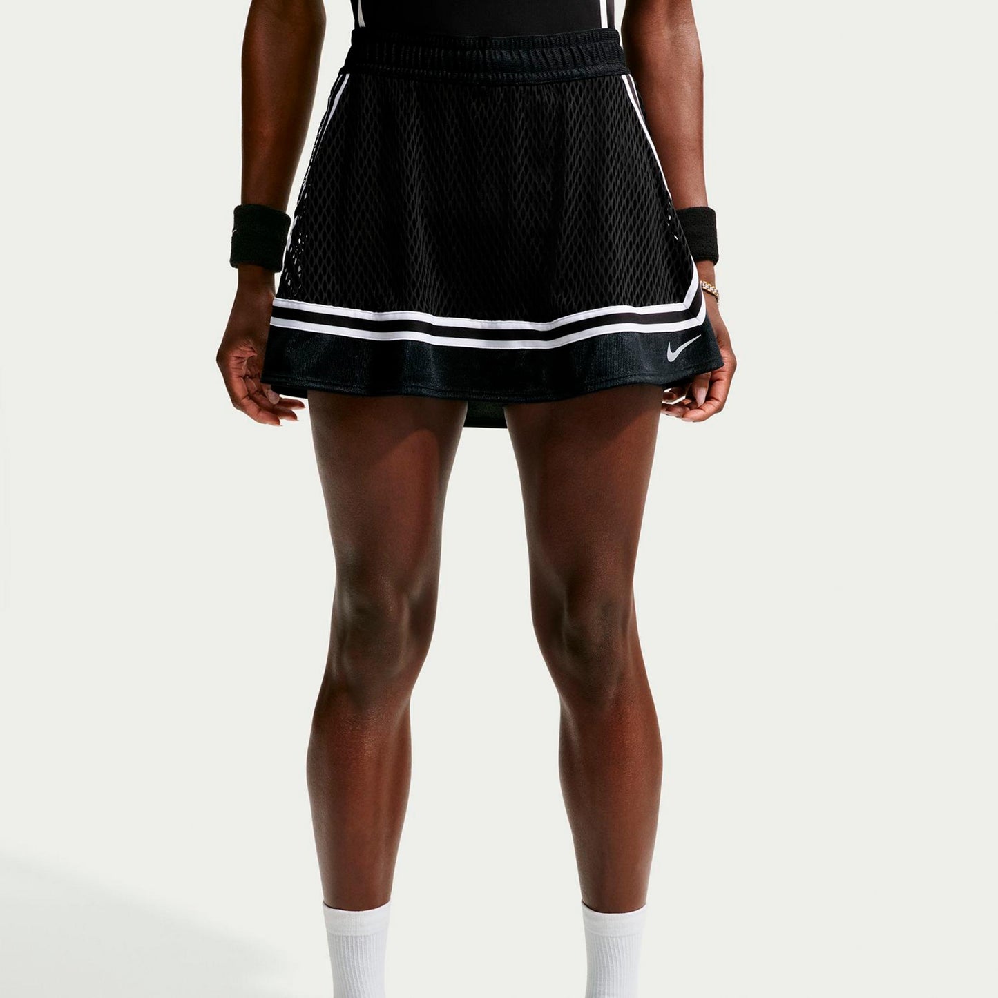 Nike Court Slam Falda Mujeres - negro, blanco