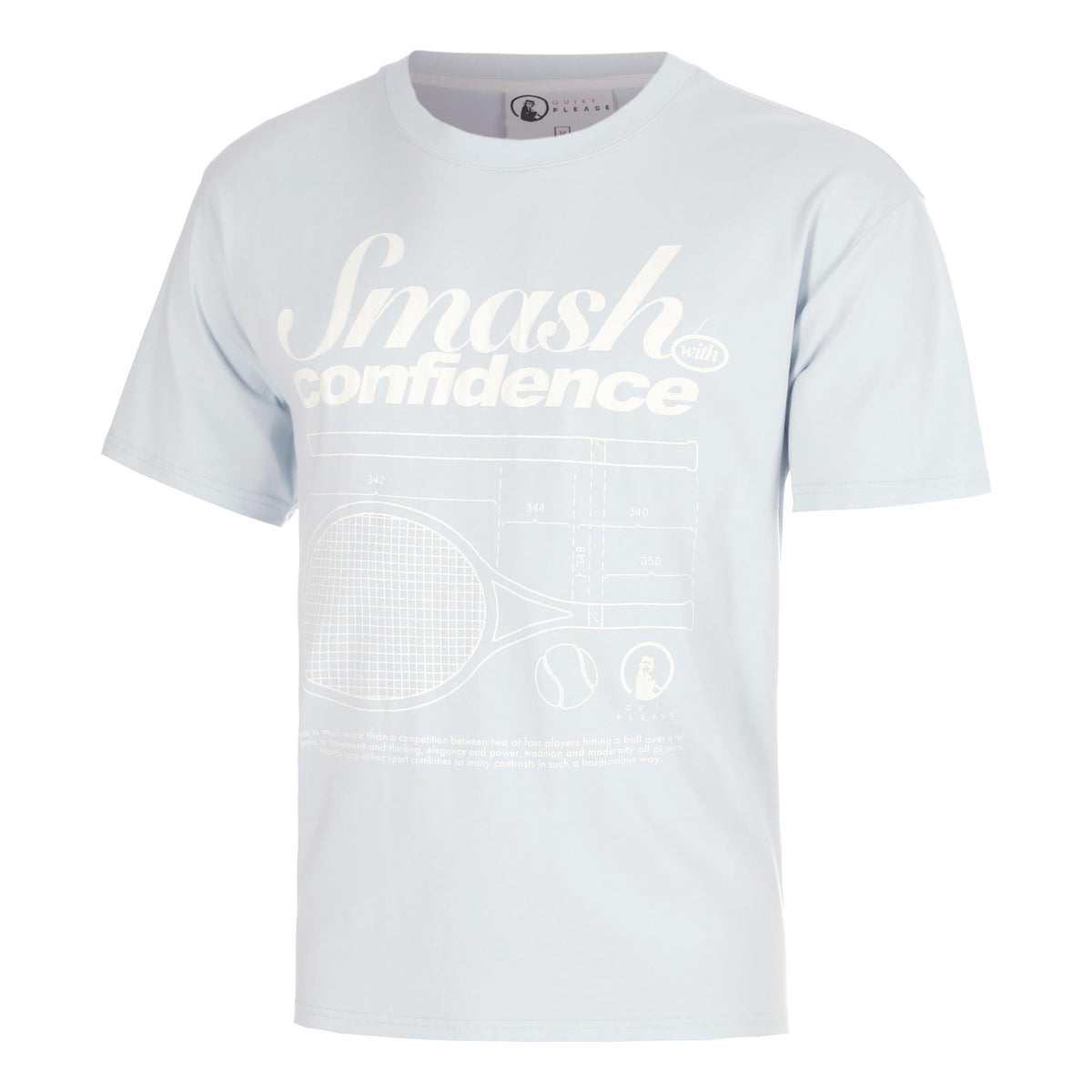 Quiet Please Confidence Loose Fit Camiseta de manga corta Hombres - azul claro