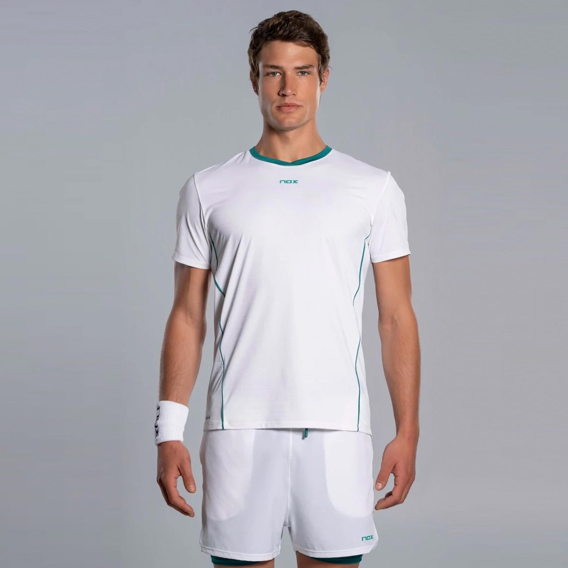 NOX Pro Camiseta de manga corta Hombres - blanco, azul verdoso