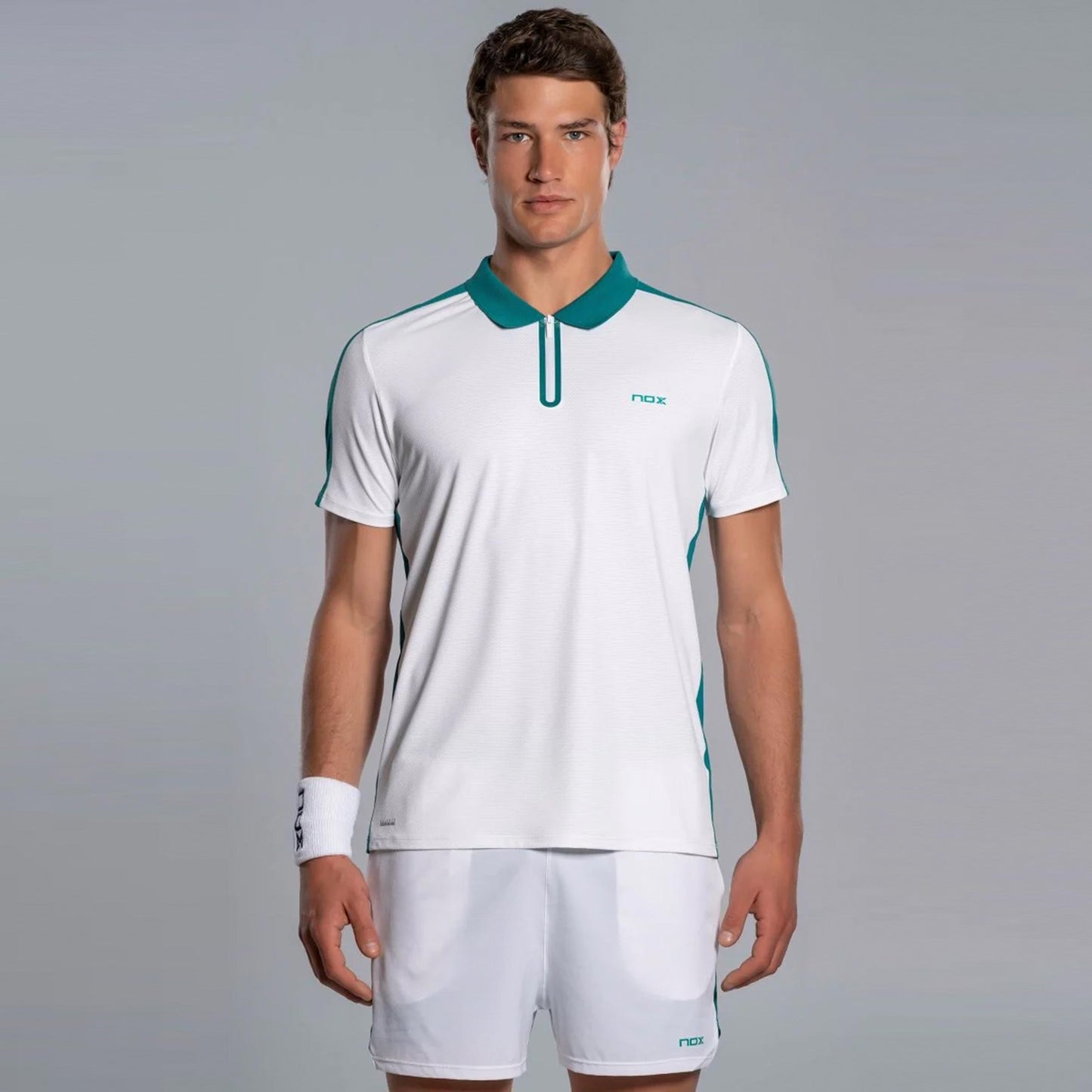 NOX Pro Polo Hombres - blanco, azul verdoso
