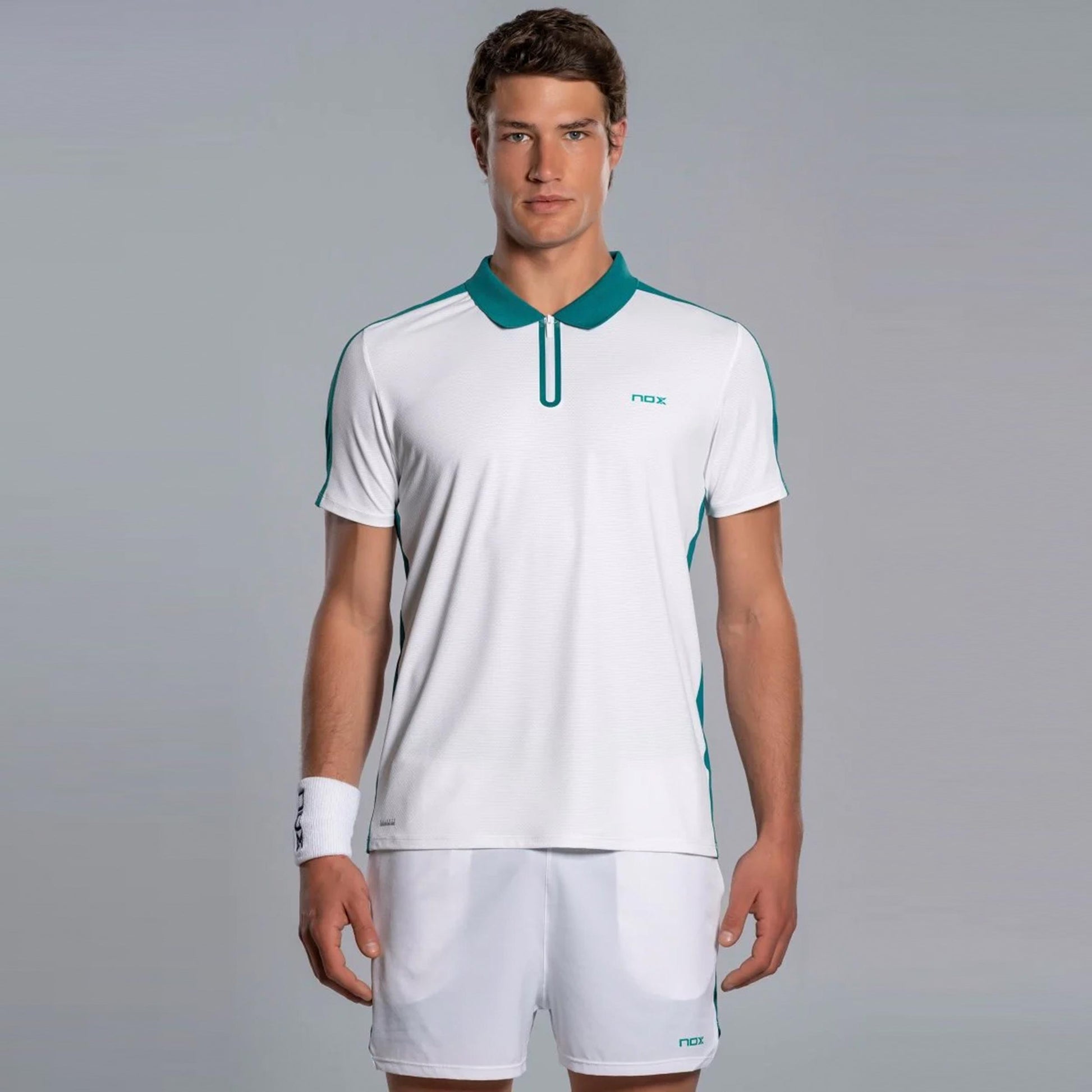 NOX Pro Polo Hombres - blanco, azul verdoso