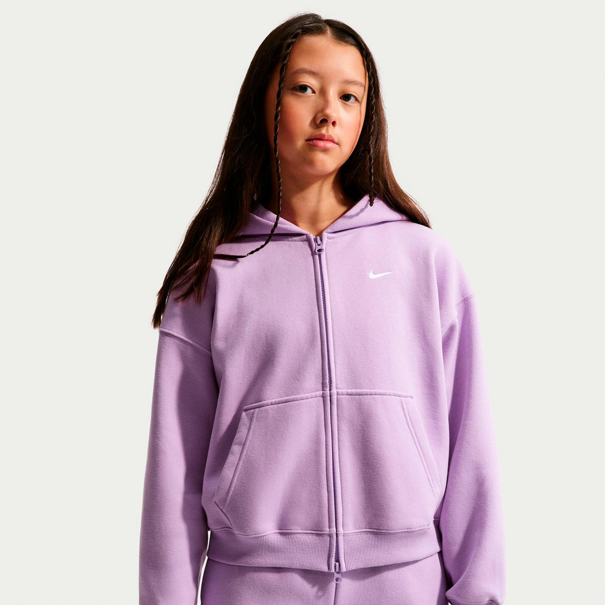 Nike Oversized Fleece Full-Zip Sudadera con cremallera Chicas - violeta
