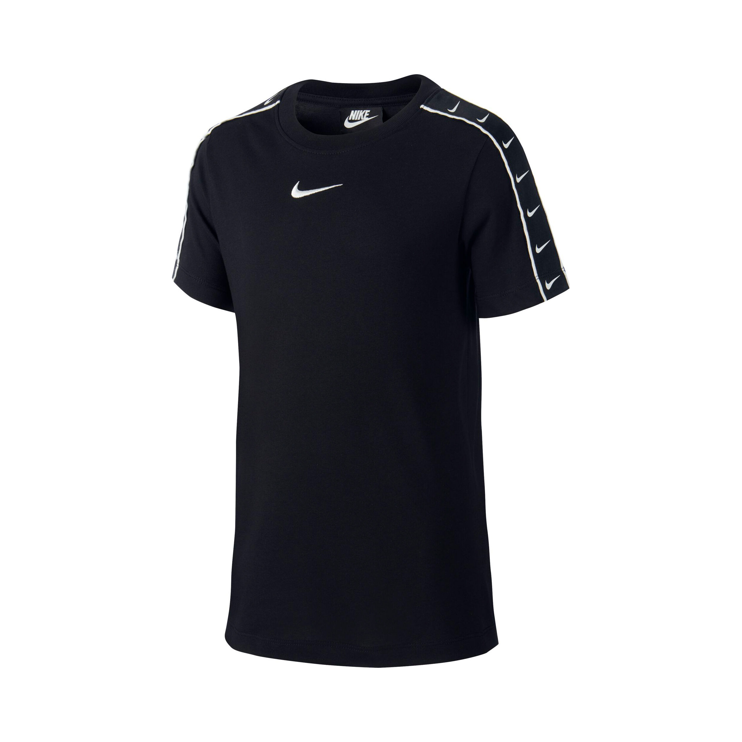 Sportswear Swoosh Tape Camiseta De Manga Corta Ni os Negro Blanco