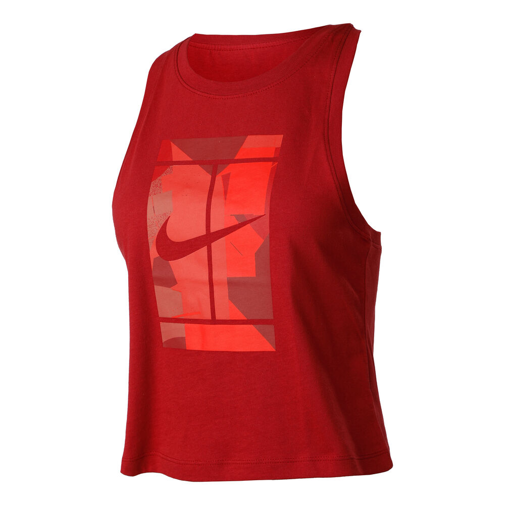 Nike Court Dry Camiseta De Manga Corta Chicas - Rojo Oscuro