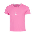 Ropa de tenis Quiet Please Quiet Please Retriever Camiseta de manga corta Chicas-rosa, blanco