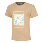 Ropa Quiet Please Quiet Please Wild Swirl Court Camiseta De Manga Corta Mujeres-Beige,Multicolor