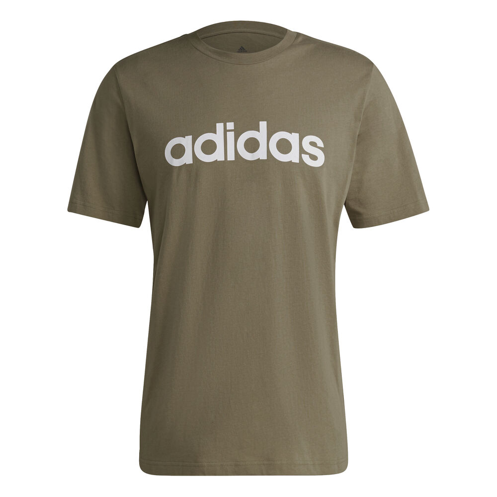 Adidas Essentials Linear Camiseta De Manga Corta Hombres - Gris Claro, Negro