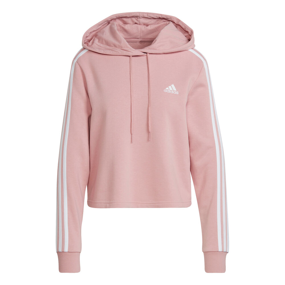 3 Stripes French Terry Crop Sudadera Con Capucha Mujeres - Rosa