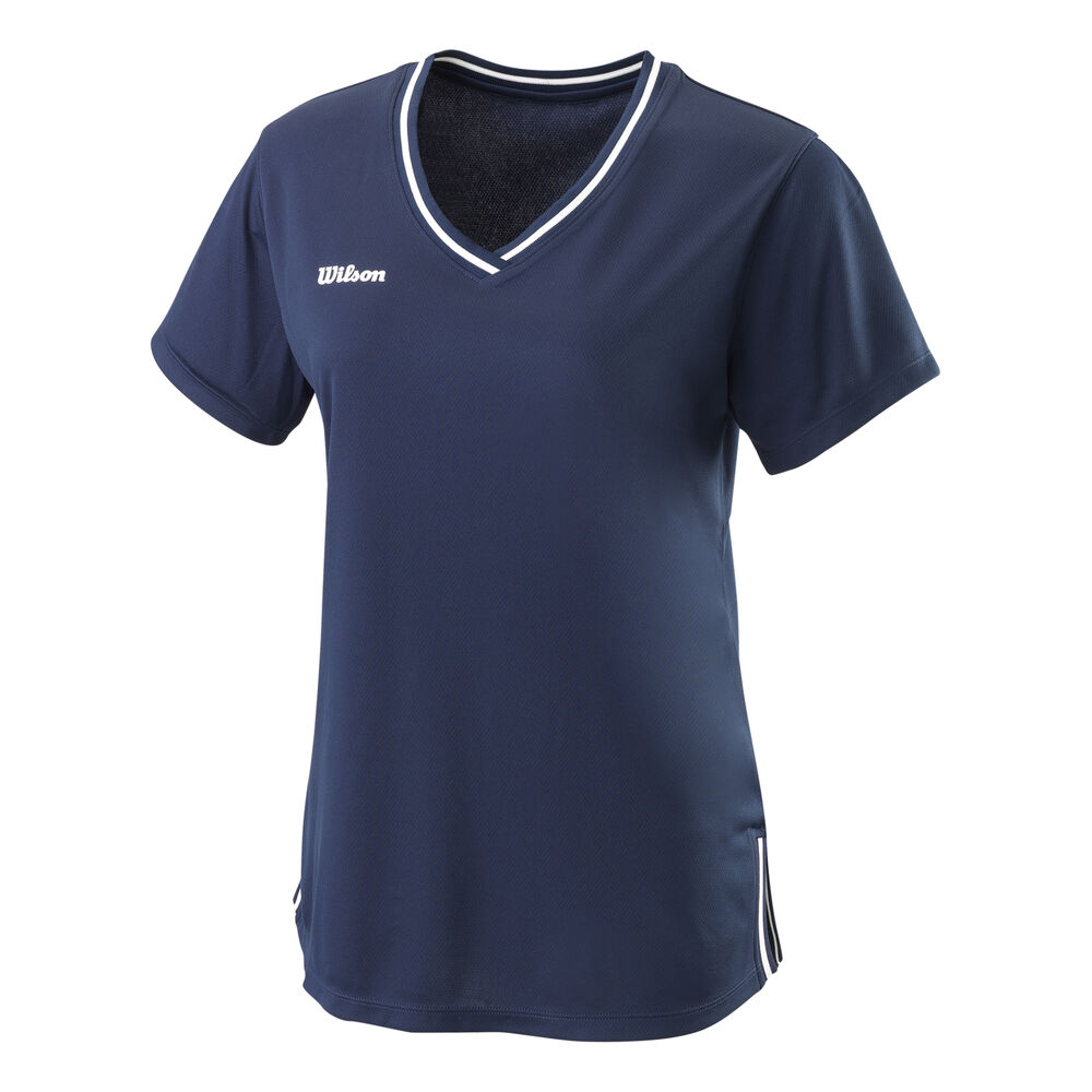 Team II V-Neck Camiseta De Manga Corta Mujeres - Azul Oscuro