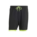 Ropa adidas adidas 7in Club 2In1 Shorts Hombres-Negro,Verde Neón